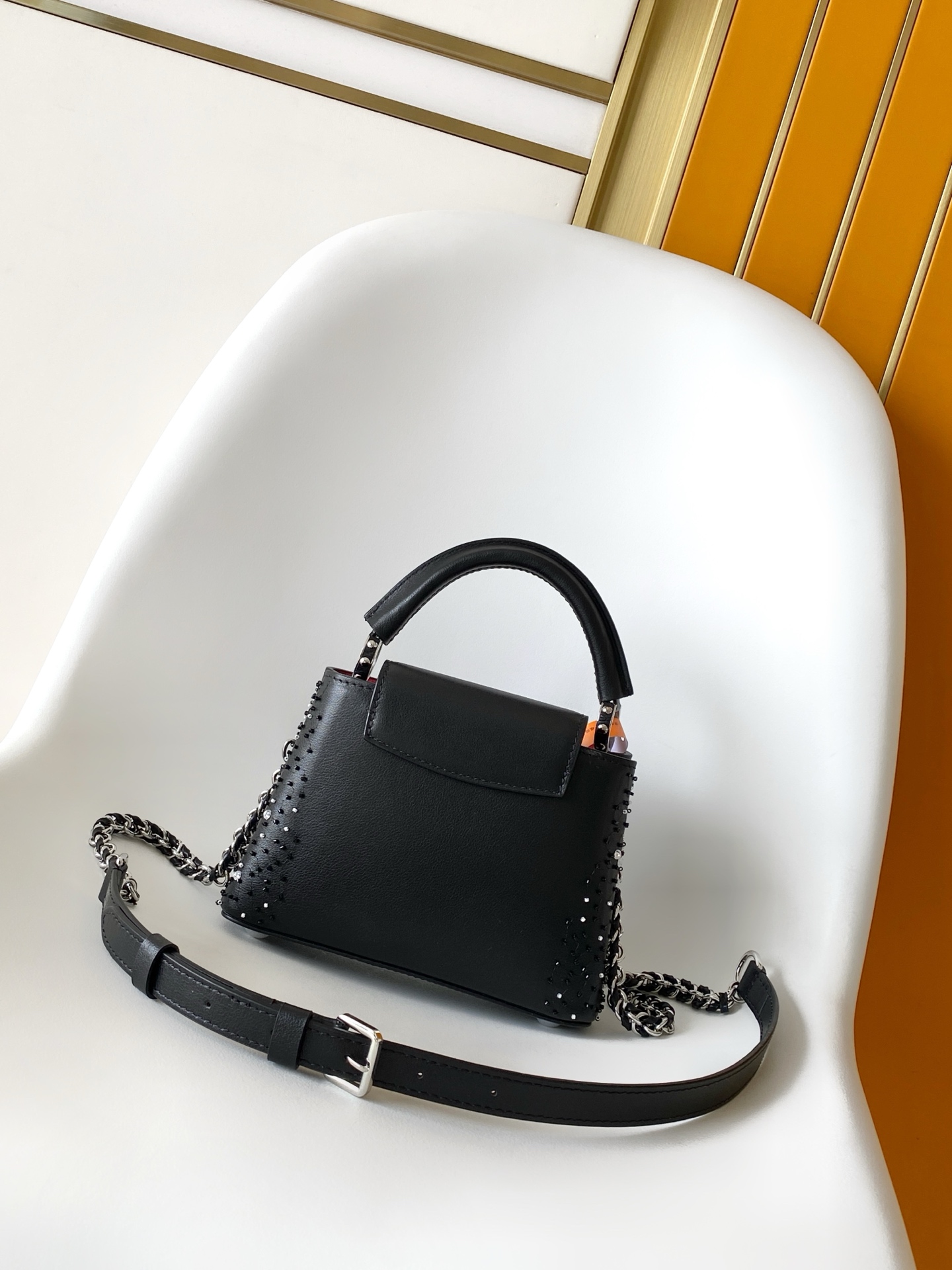 Louis Vuitton Capucines Mini Handbag in Beaded Embroidered Cowhide Leather - Image 3