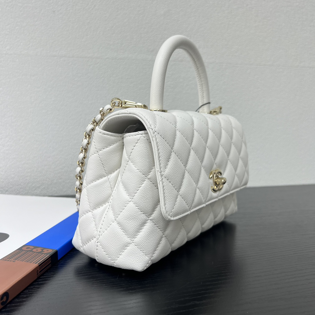 Coco Handle Pebbled Cowhide Handbag - Image 3