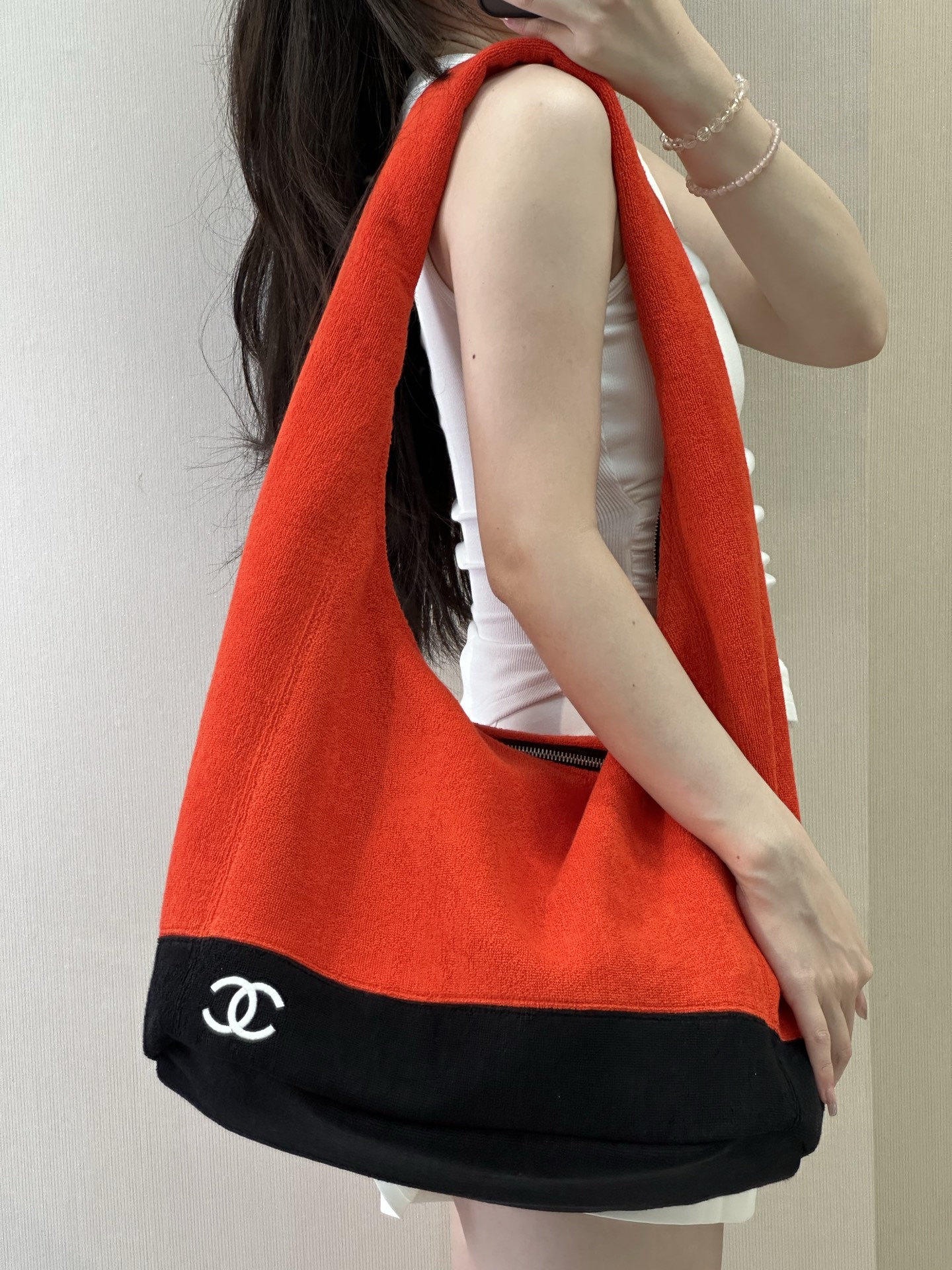 Chanel 26S Coco Beach Terry Cloth Tote Bag - Image 3