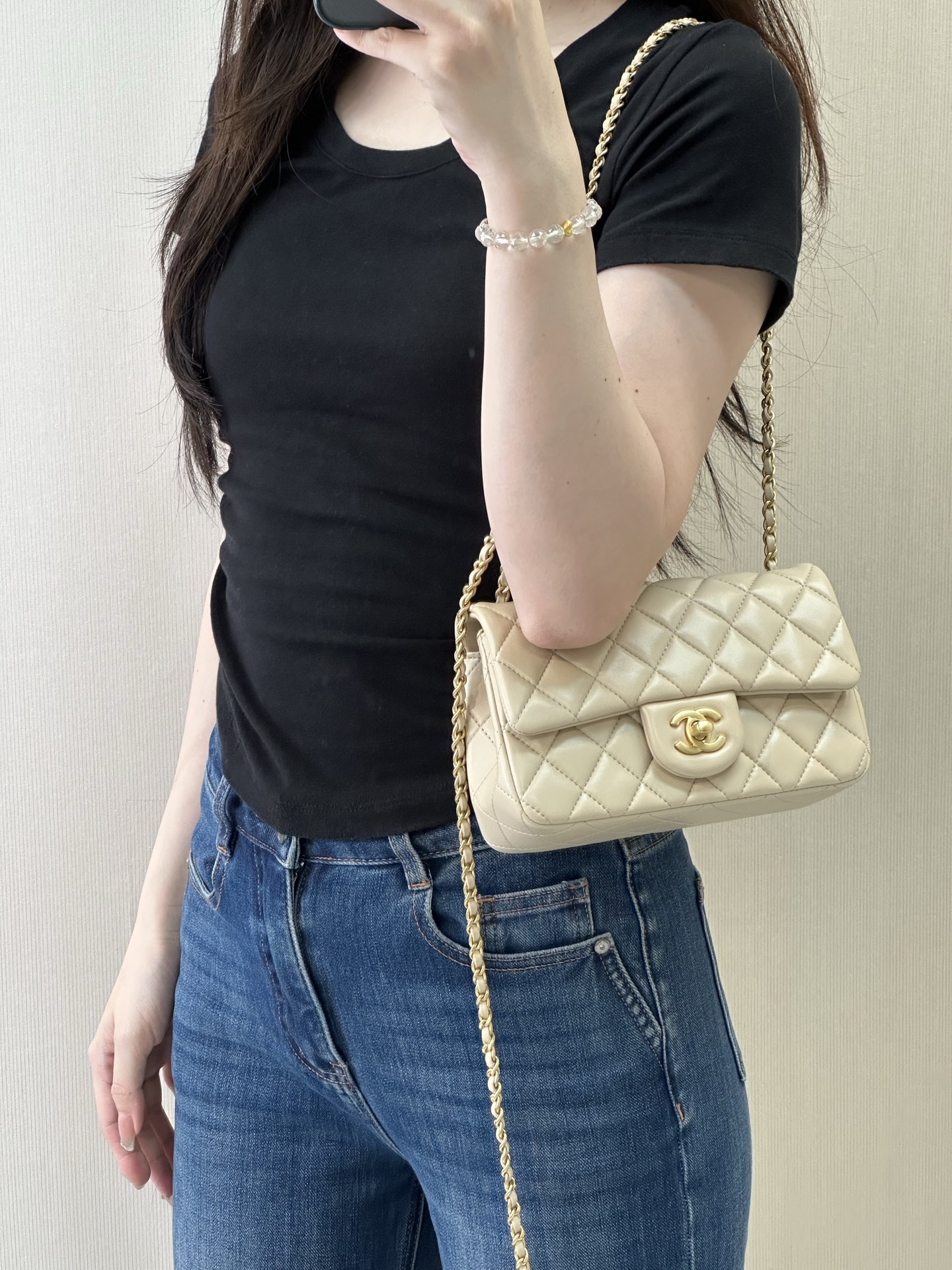 Chanel Quilted Lambskin Chain Shoulder Bag with Gold Ball - Image 3