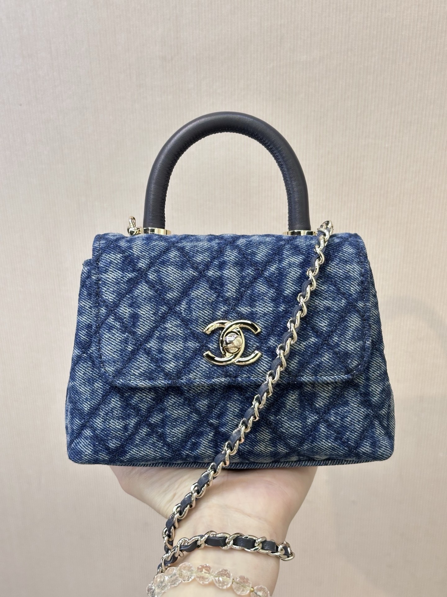 Chanel Coco Handle Mini Denim Handbag - Image 3
