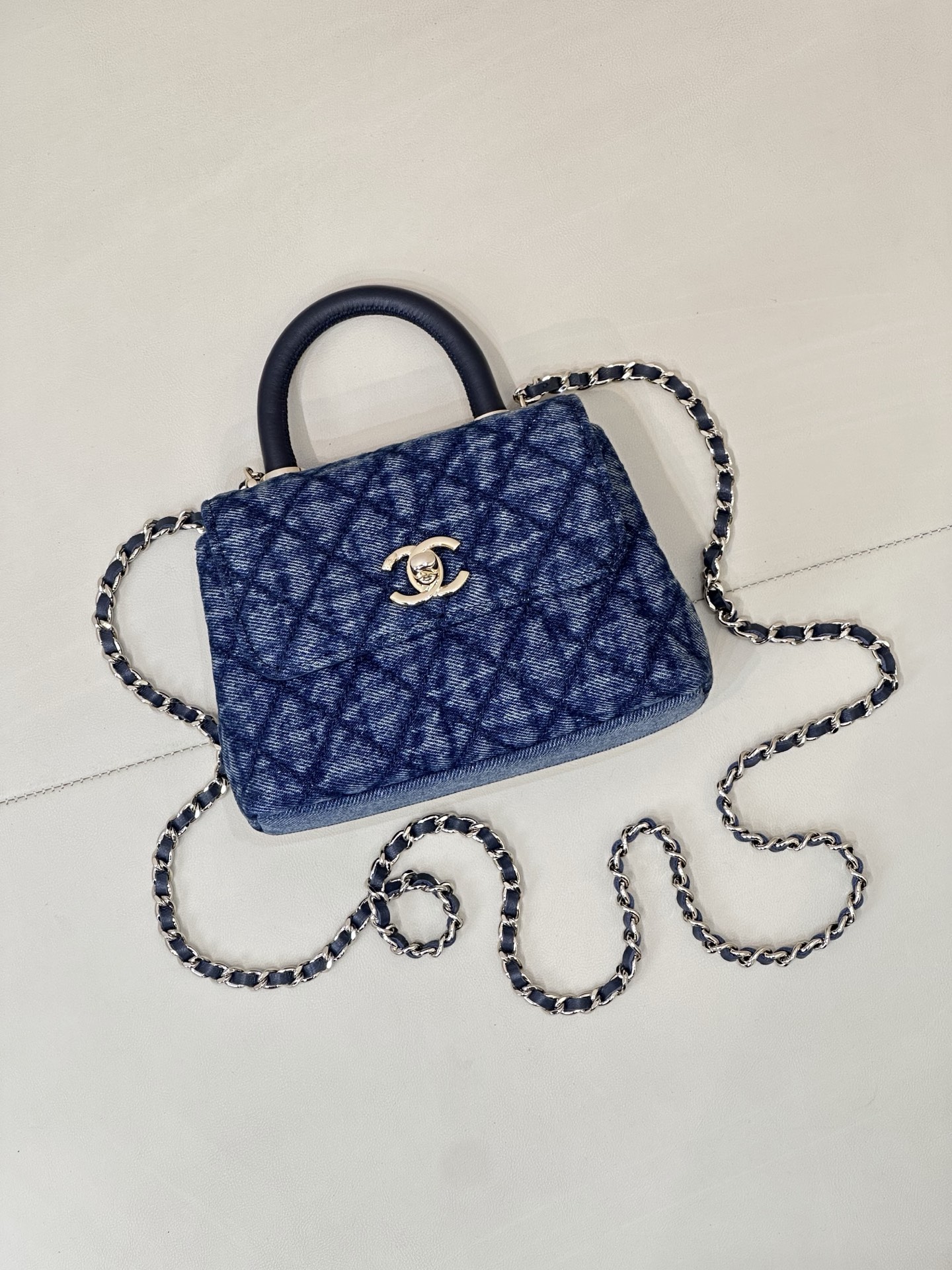 Chanel Coco Handle Mini Denim Handbag - Image 3