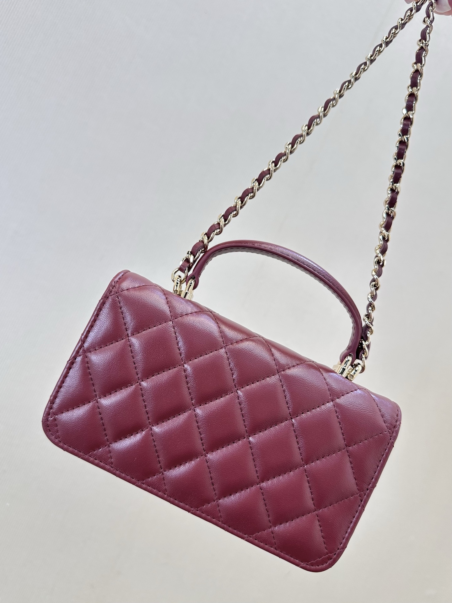 Quilted Handle Shoulder Bag with WOC Wallet - Image 3