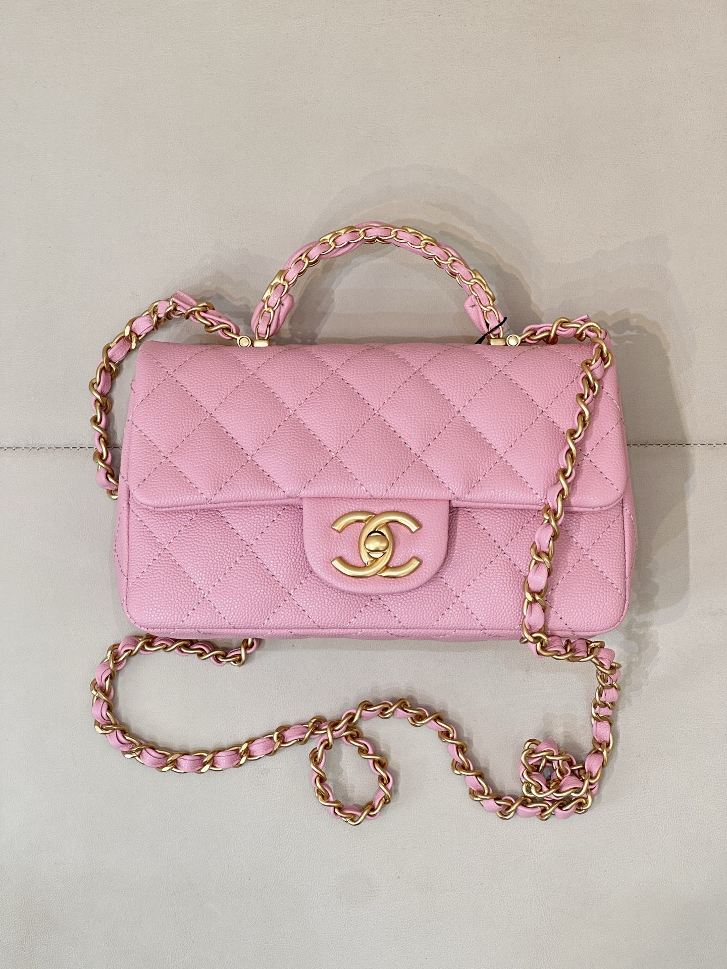 Chanel 24B Mini Classic Flap Bag in Pink - Image 3