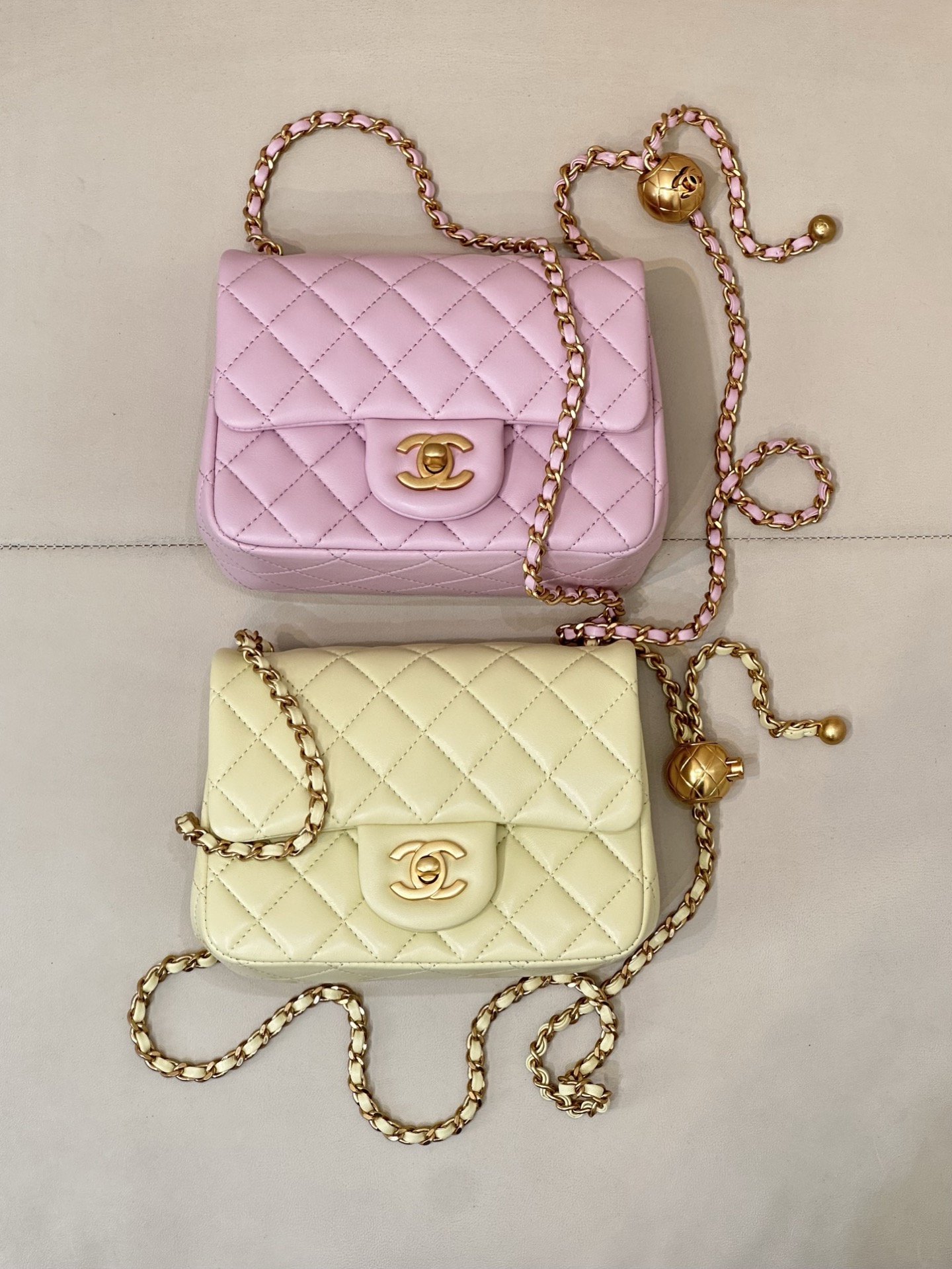 Chanel Mini Lambskin Crossbody Bag with Adjustable Chain - Image 3