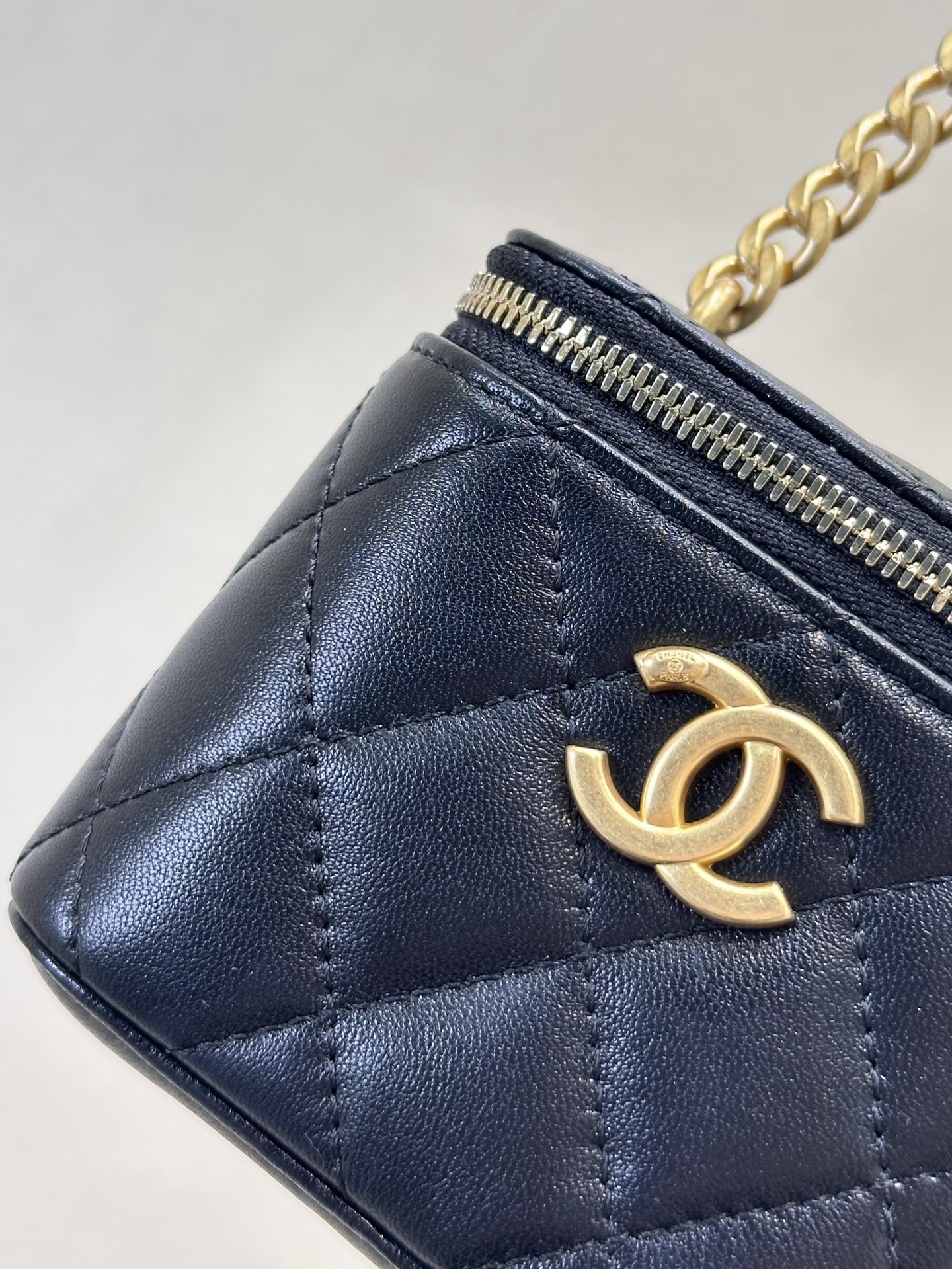 Mini Black Leather Chain Crossbody Bag - Image 3