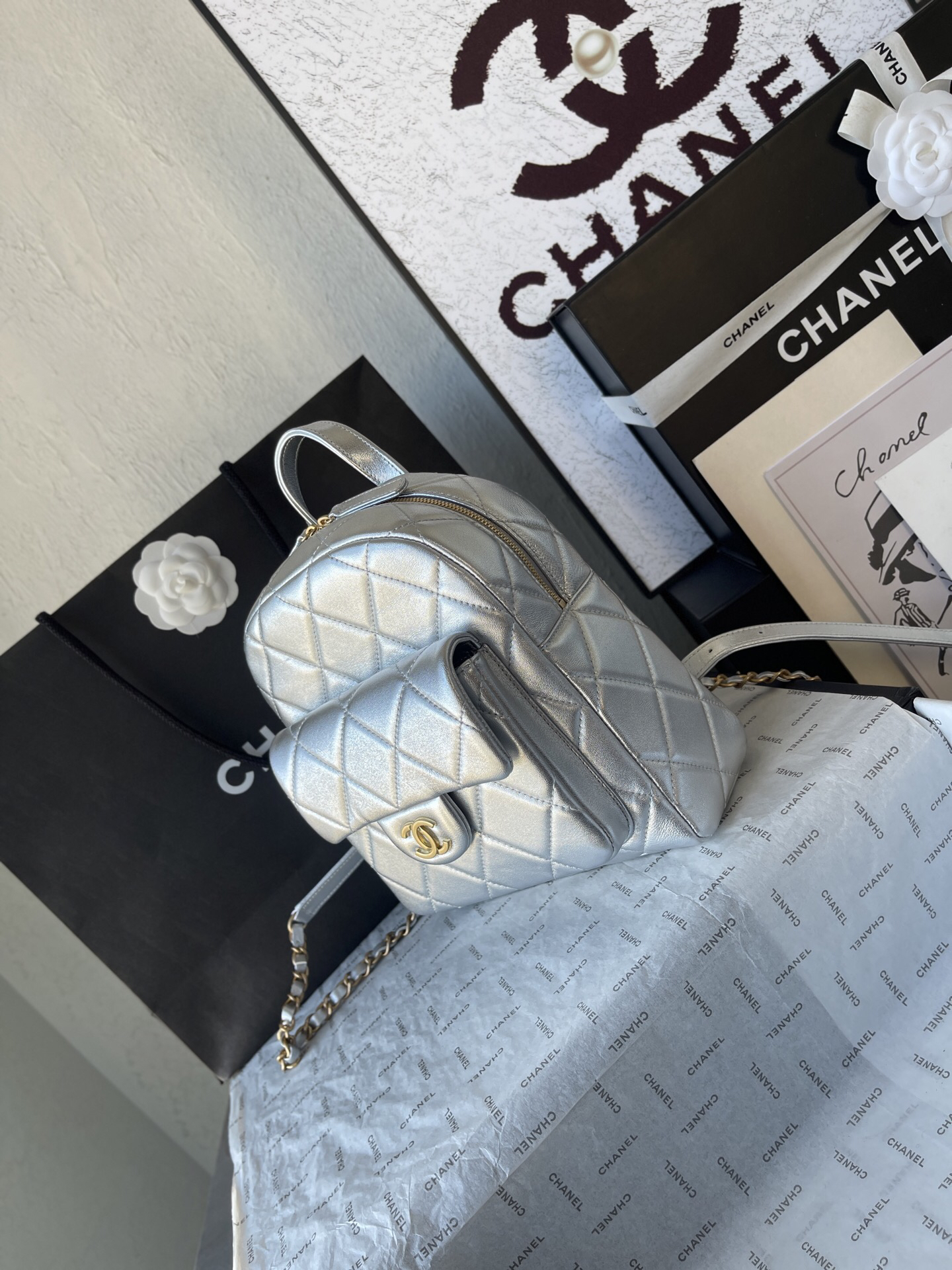 Chanel 25K Leather Backpack AS5793 - Image 3