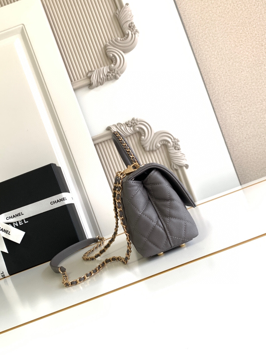 Chanel Mini Coco Handle Top-Handle Handbag AS2215 - Image 3