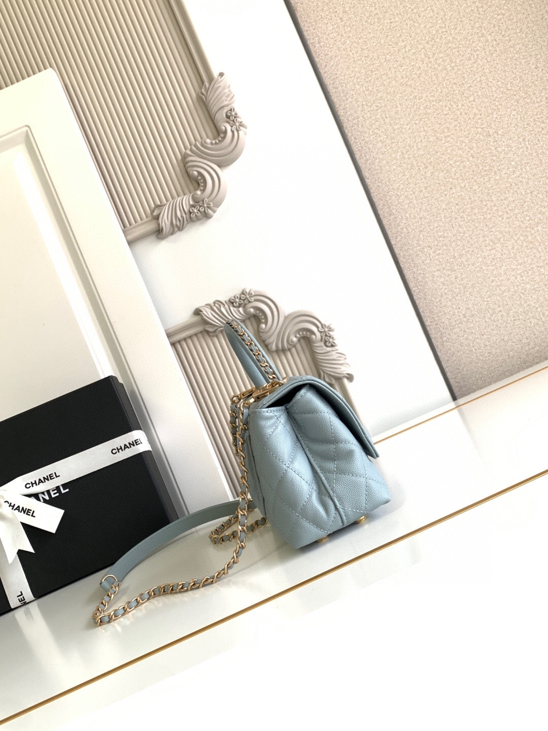 Chanel Mini Coco Handle Top Handle Bag AS2215 - Image 3