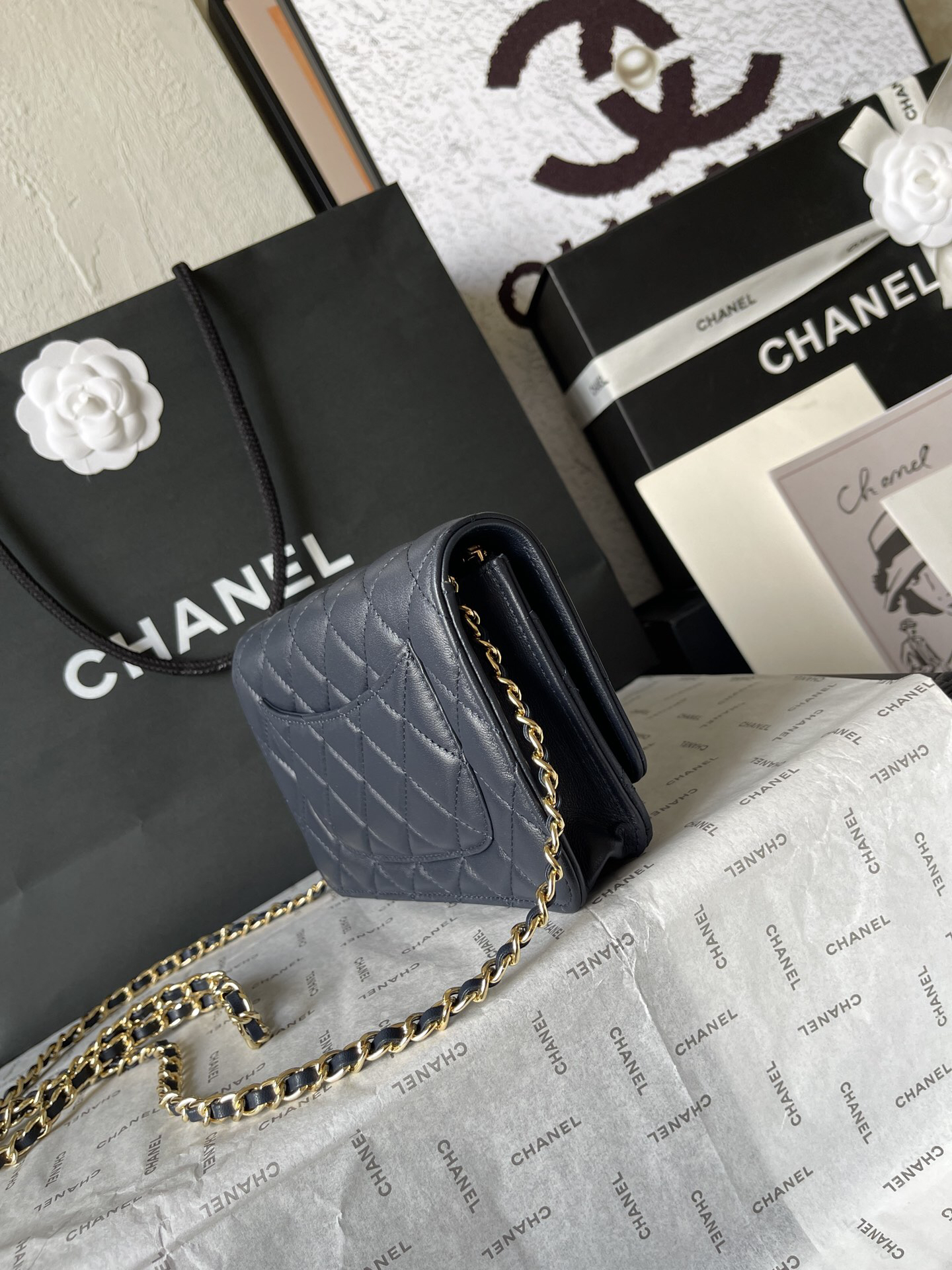 Chanel CF WOC Lambskin Chain Wallet - Image 3