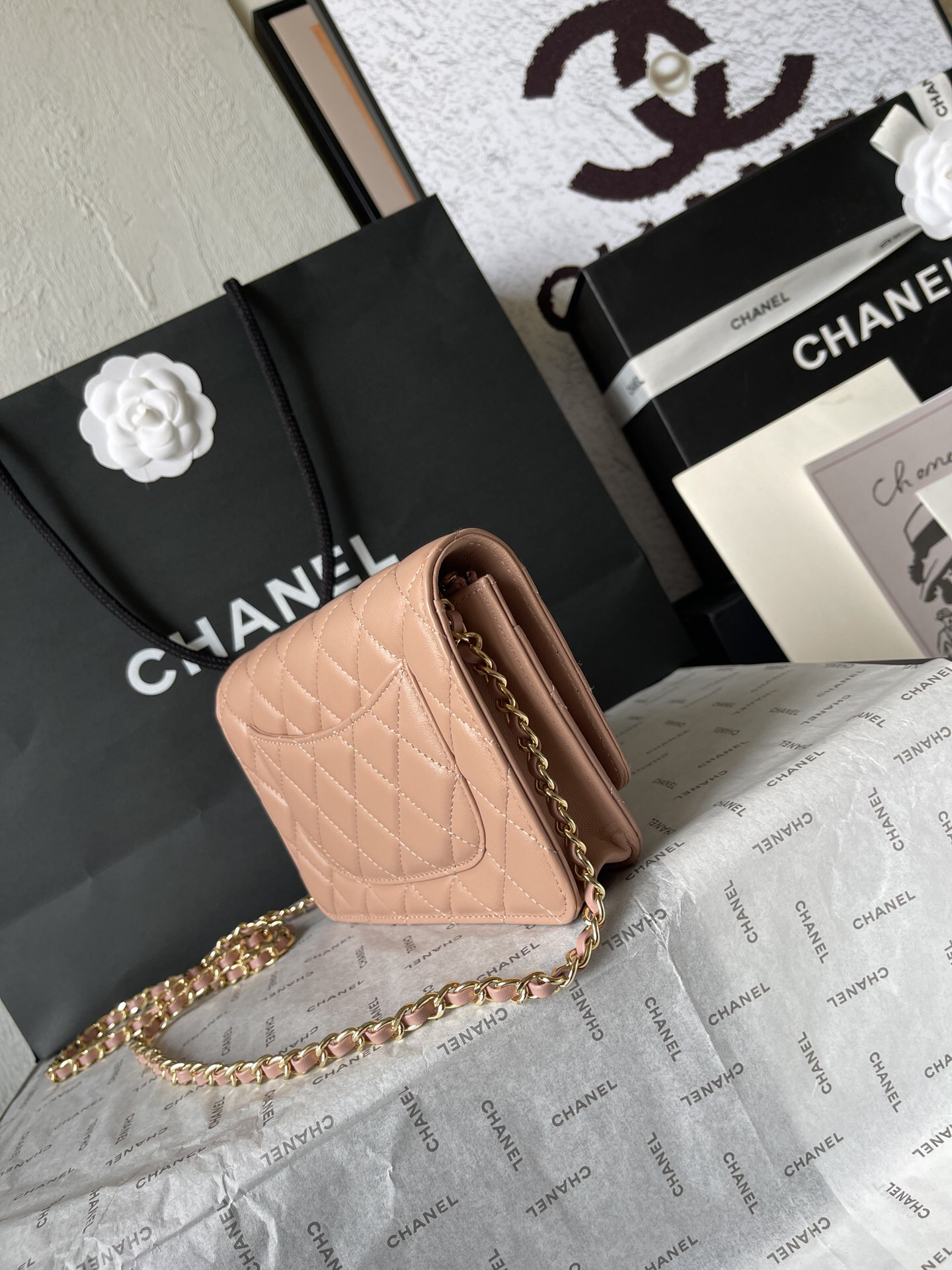 Chanel CF WOC Lambskin Chain Wallet - Image 3