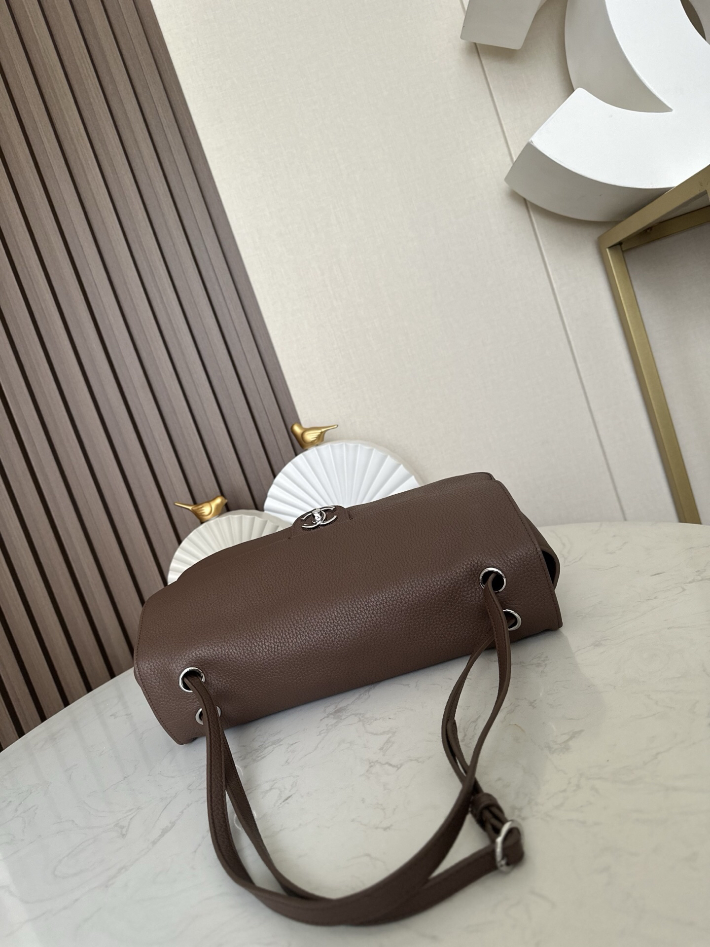 Chanel Maxi Flap Bag in Elephant Gray with Silver Hardware - Image 3