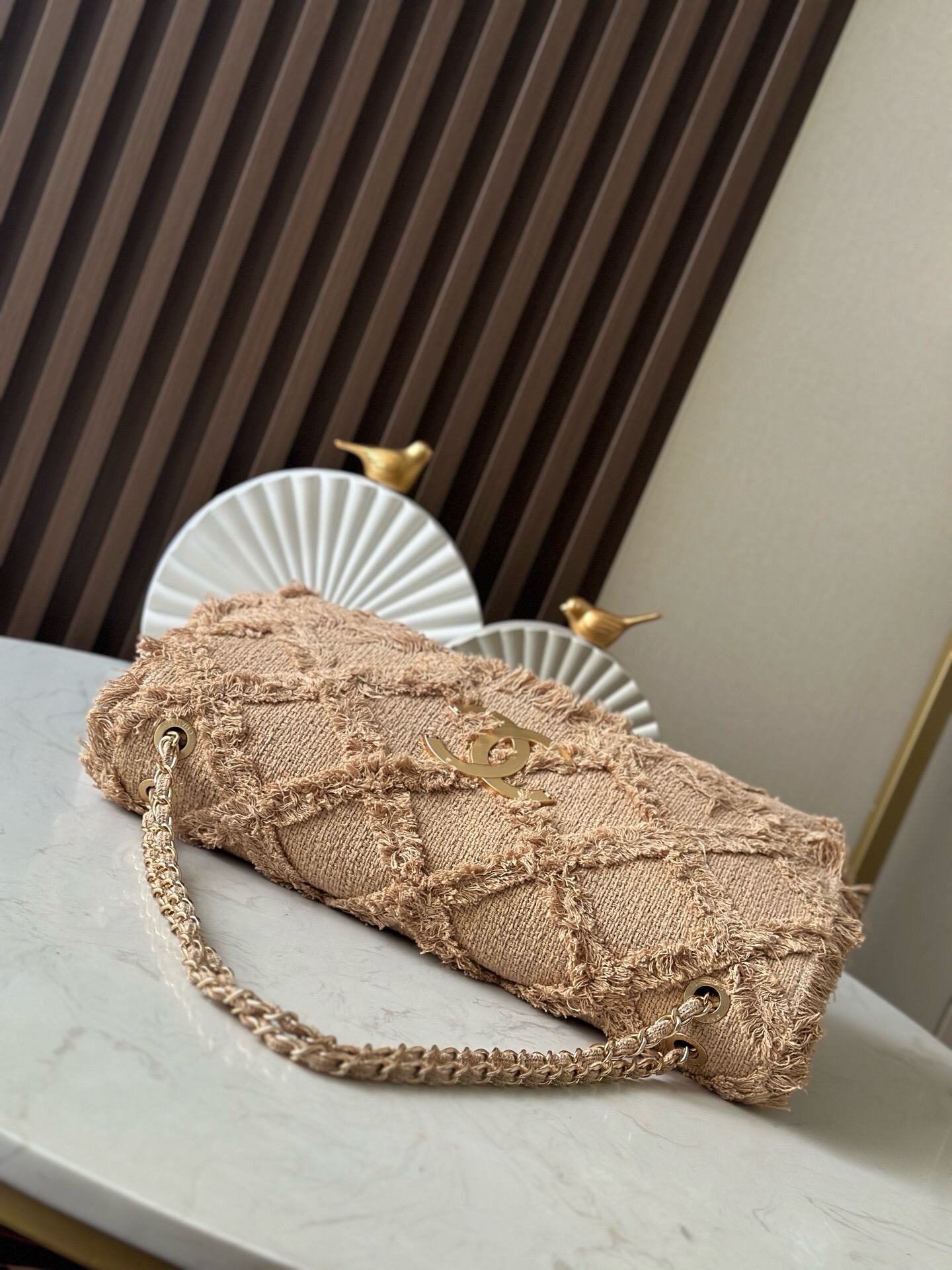 Chanel Vintage Straw Woven Fringe Bag - Image 3