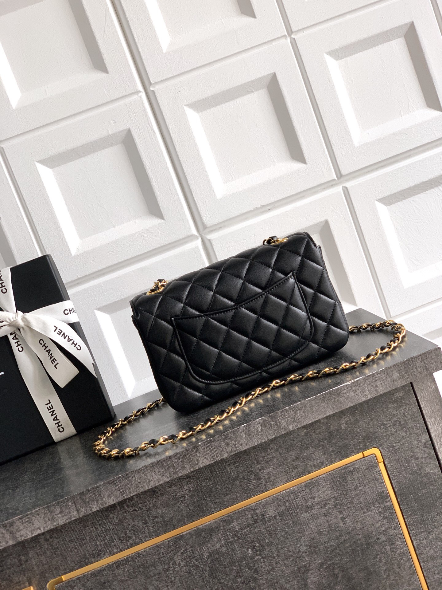 Mini Lambskin Chain Shoulder Bag with Decorative Charms - Image 3