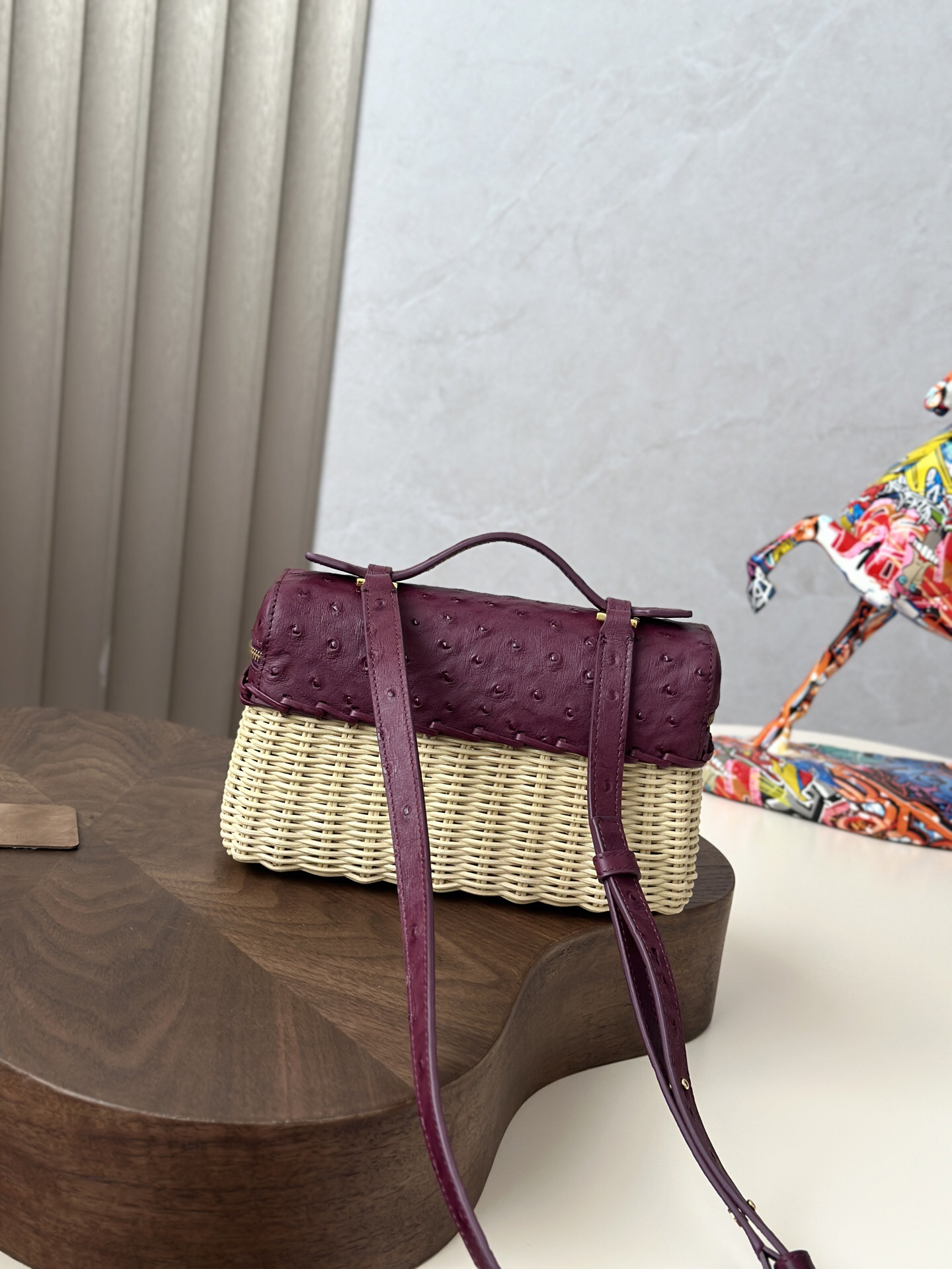 ExtraPocket Small Woven Bamboo Handbag - Image 3