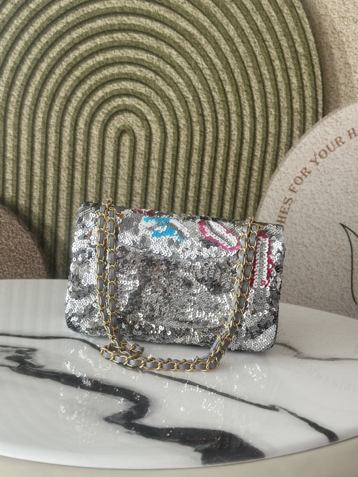 Chanel 25S Limited Edition Multicolor Sequin Silver CF Crossbody Bag - Image 3
