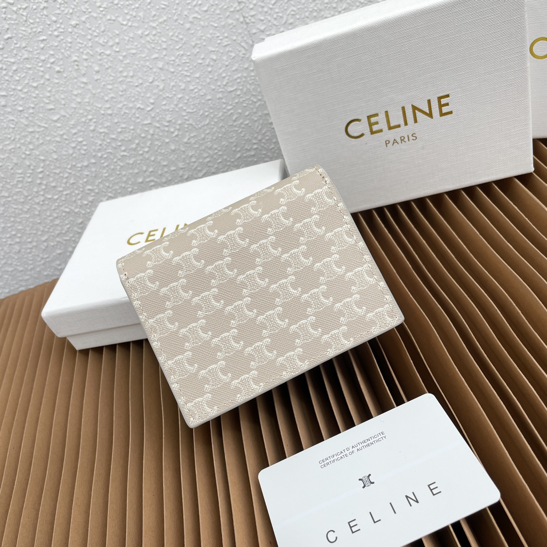 Celine Logo Print Sheepskin Card Holder - Image 3