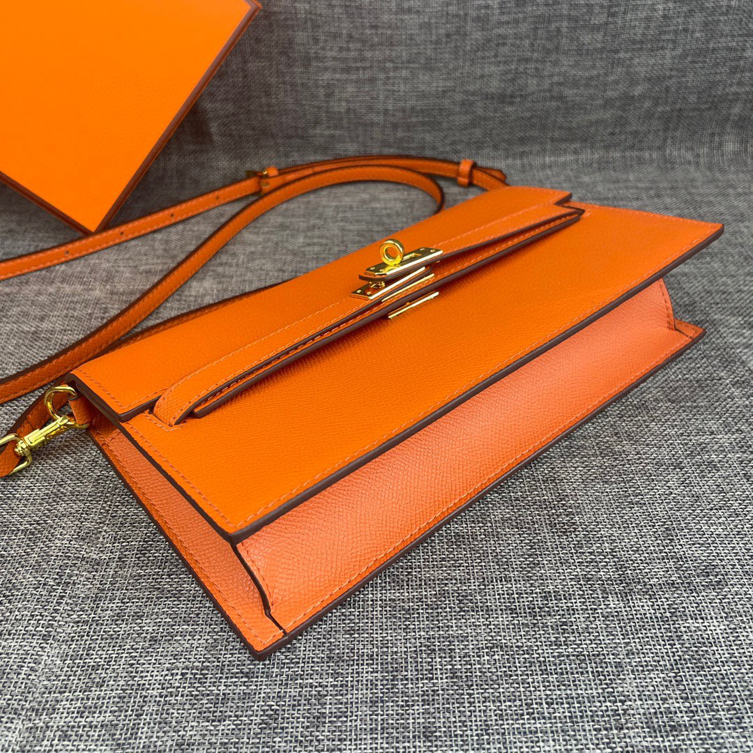 Hermes Kelly Palm-Grain Leather Shoulder Crossbody Bag - Image 3
