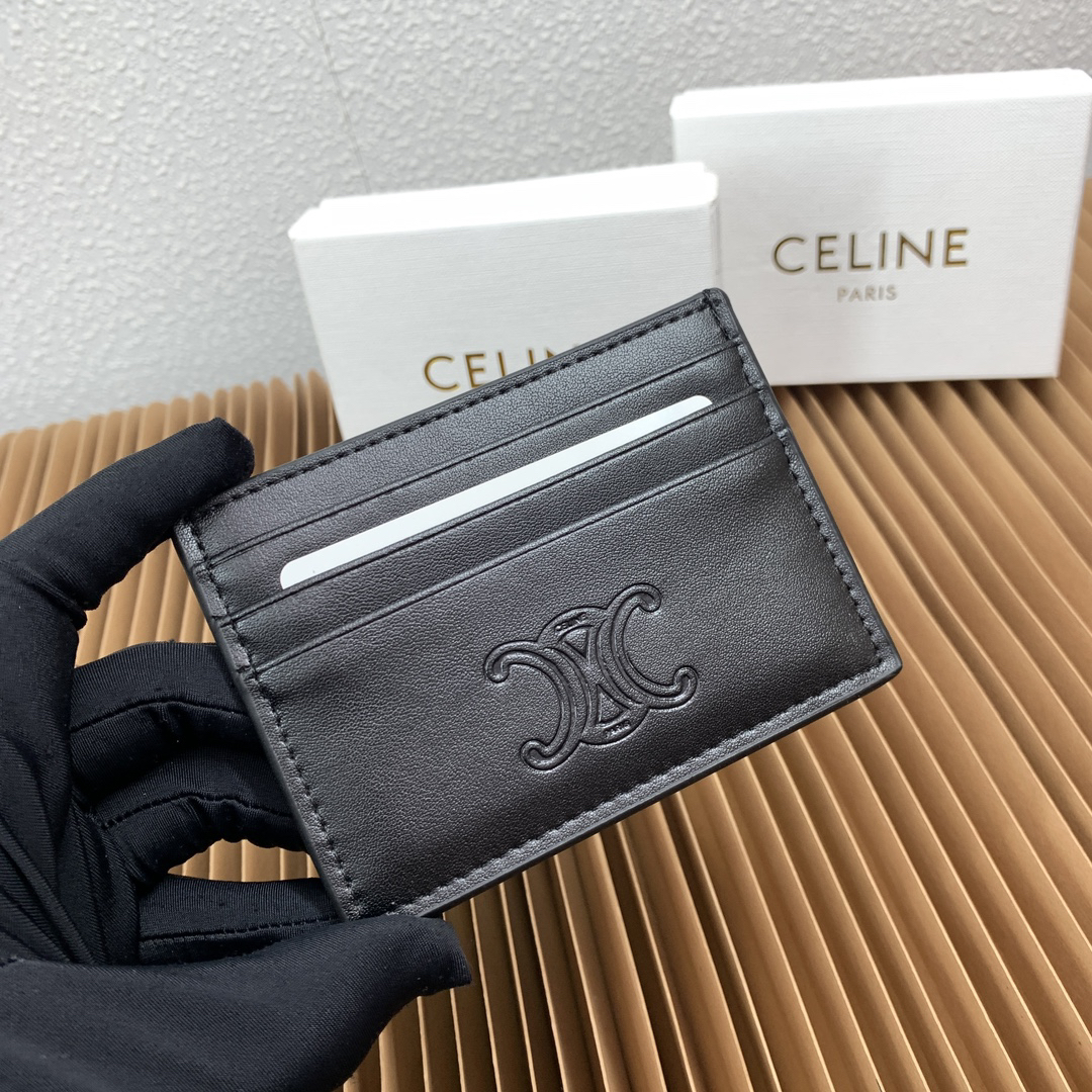 Celine Triomphe Embossed Leather Card Holder - Image 3
