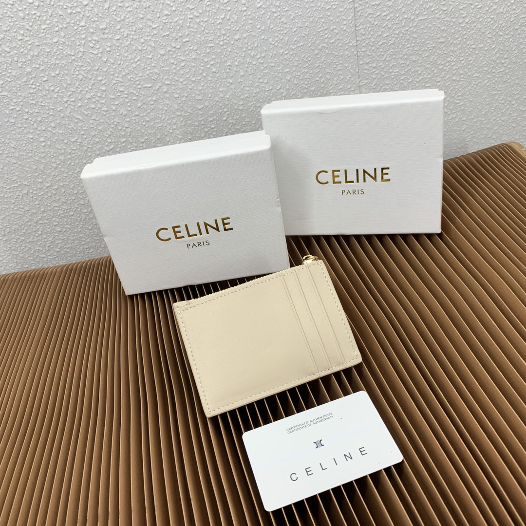Triomphe Leather Zip Card Holder - Image 3