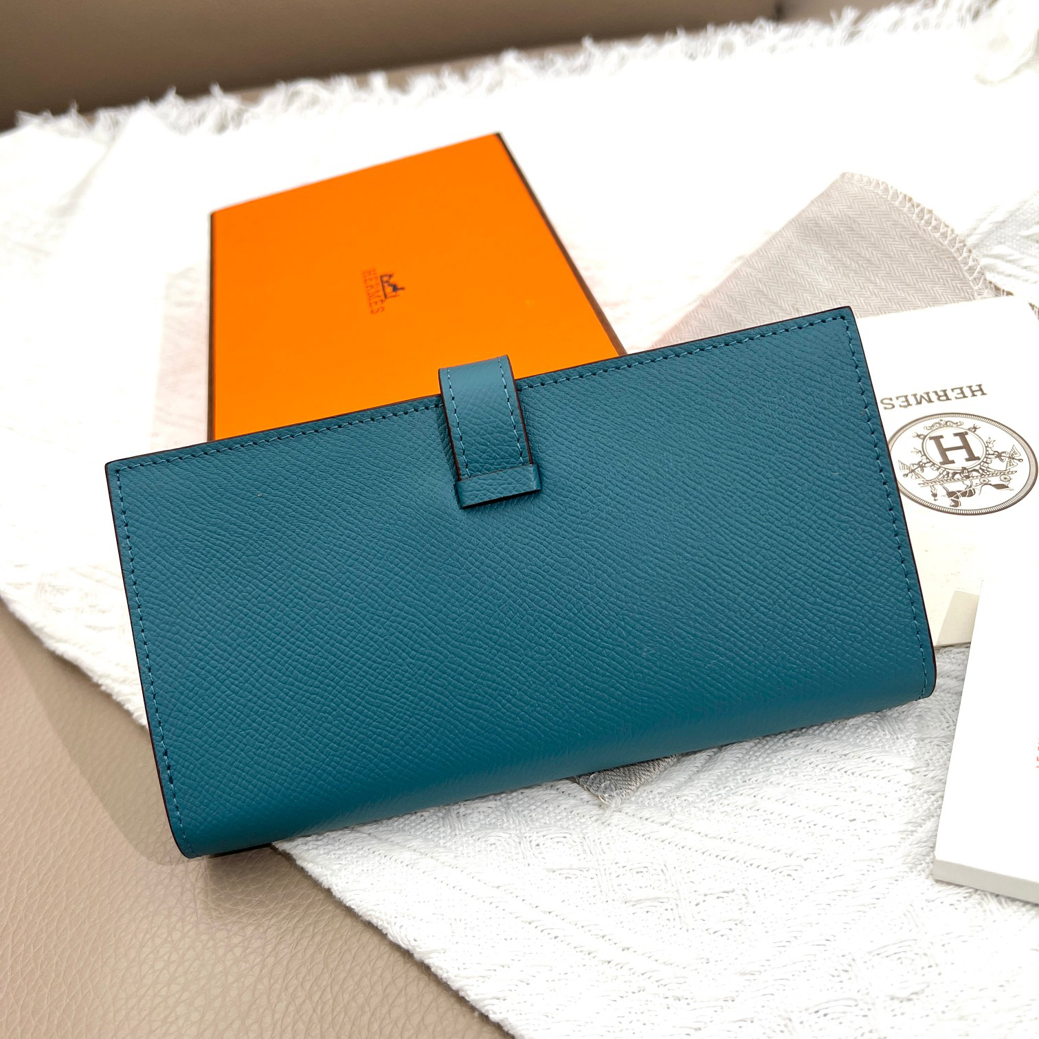 Hermes Leather Zip Wallet - Image 3