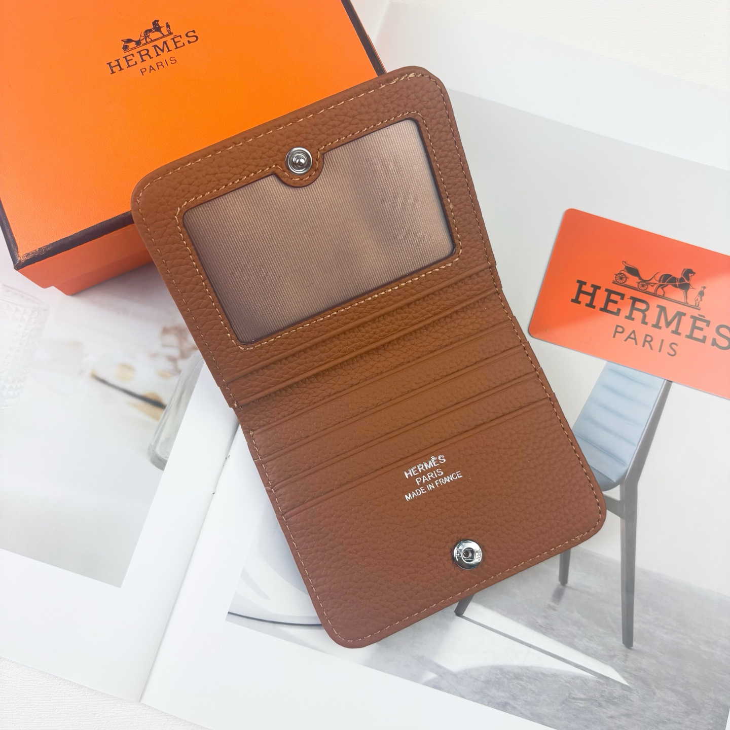 Hermès Silk'in Togo Leather Wallet - Image 3