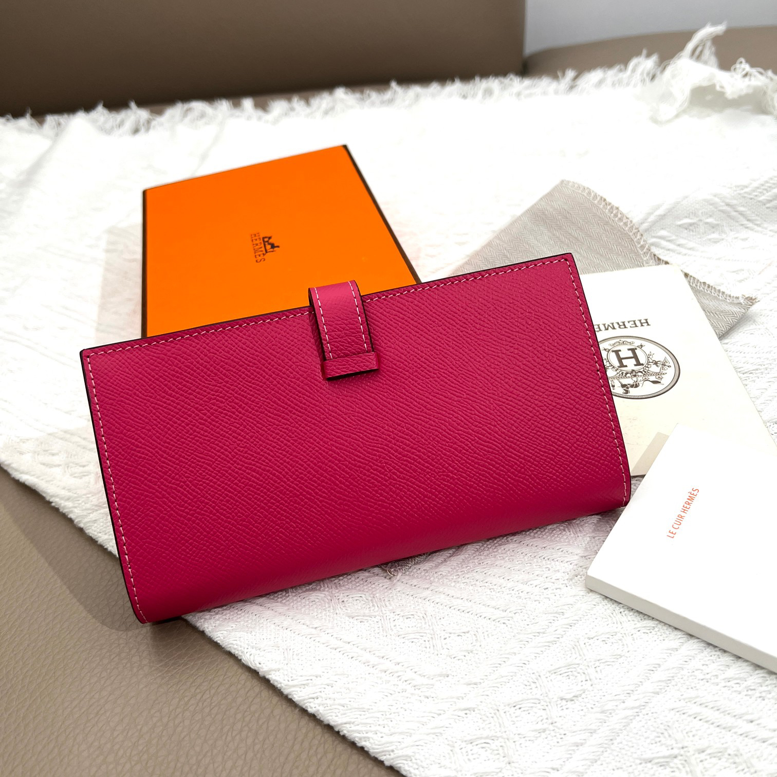Hermès Women's Togo Leather Zip Wallet - Image 3