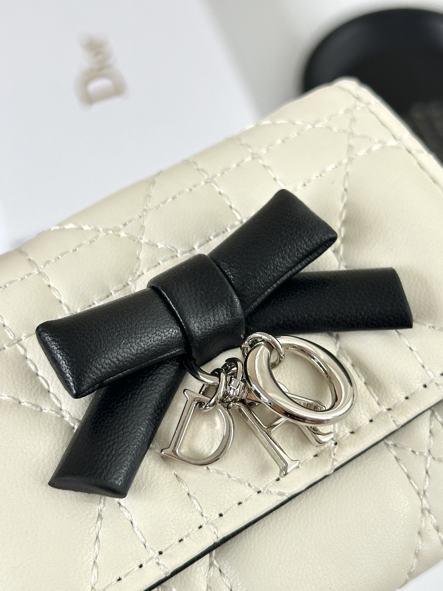 Dior M115 Mini Lady Dior Wallet - Black/Pink - Image 3