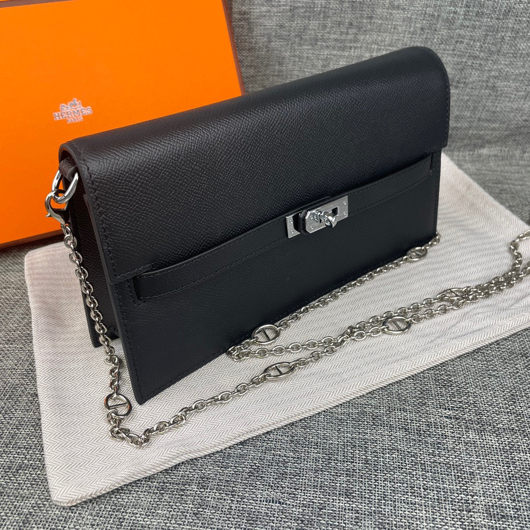 Hermès Kelly-Style Leather Shoulder Crossbody Bag - Image 3