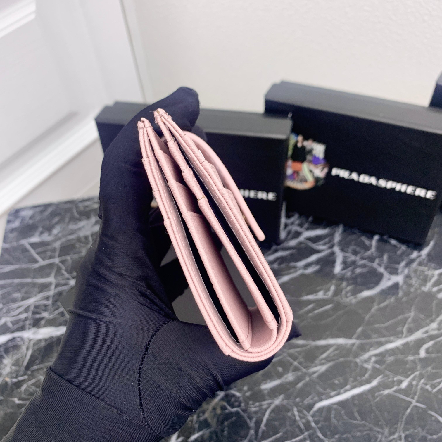 Prada Leather Compact Wallet LM215 - Image 3