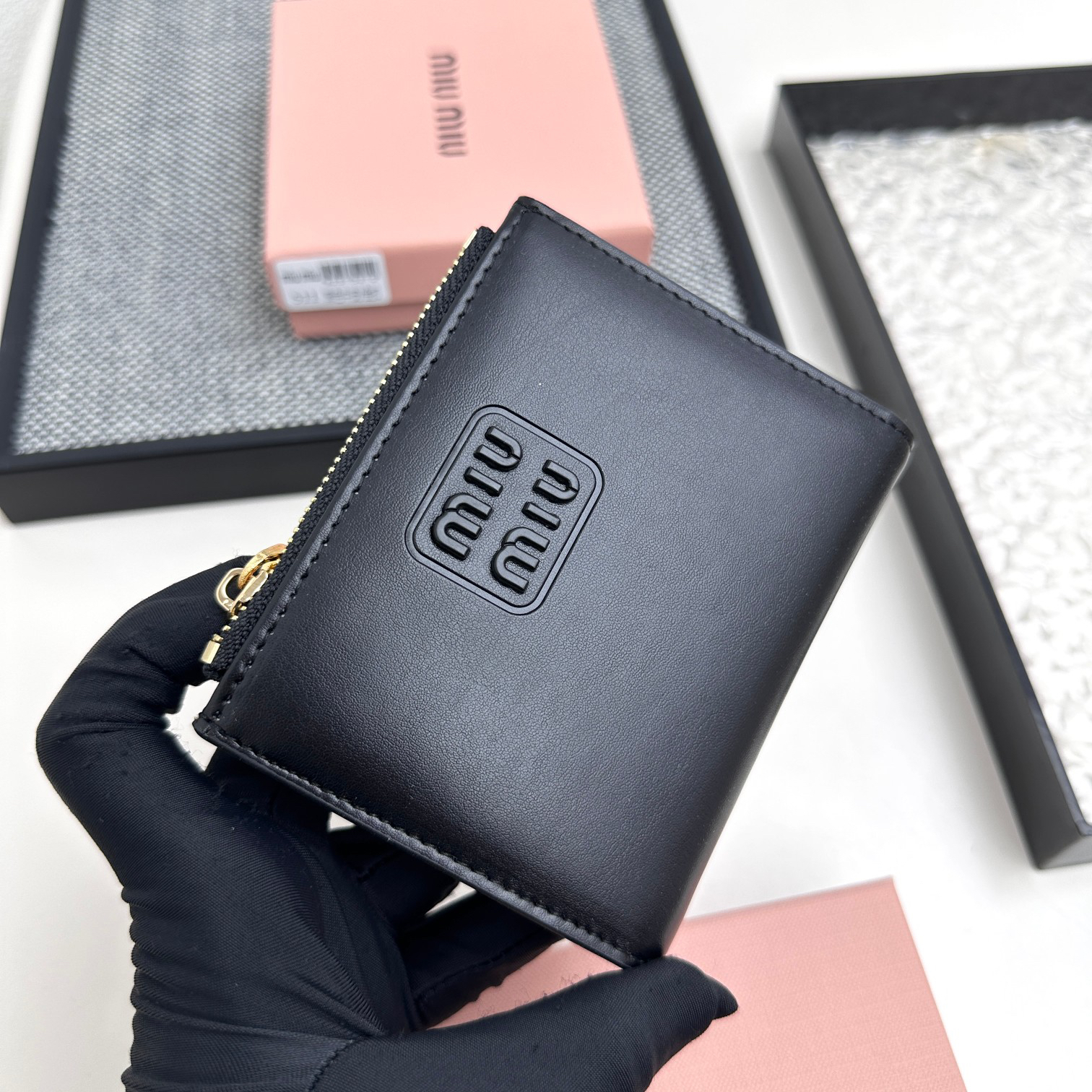 Miu Miu Lambskin Bifold Wallet - Image 3