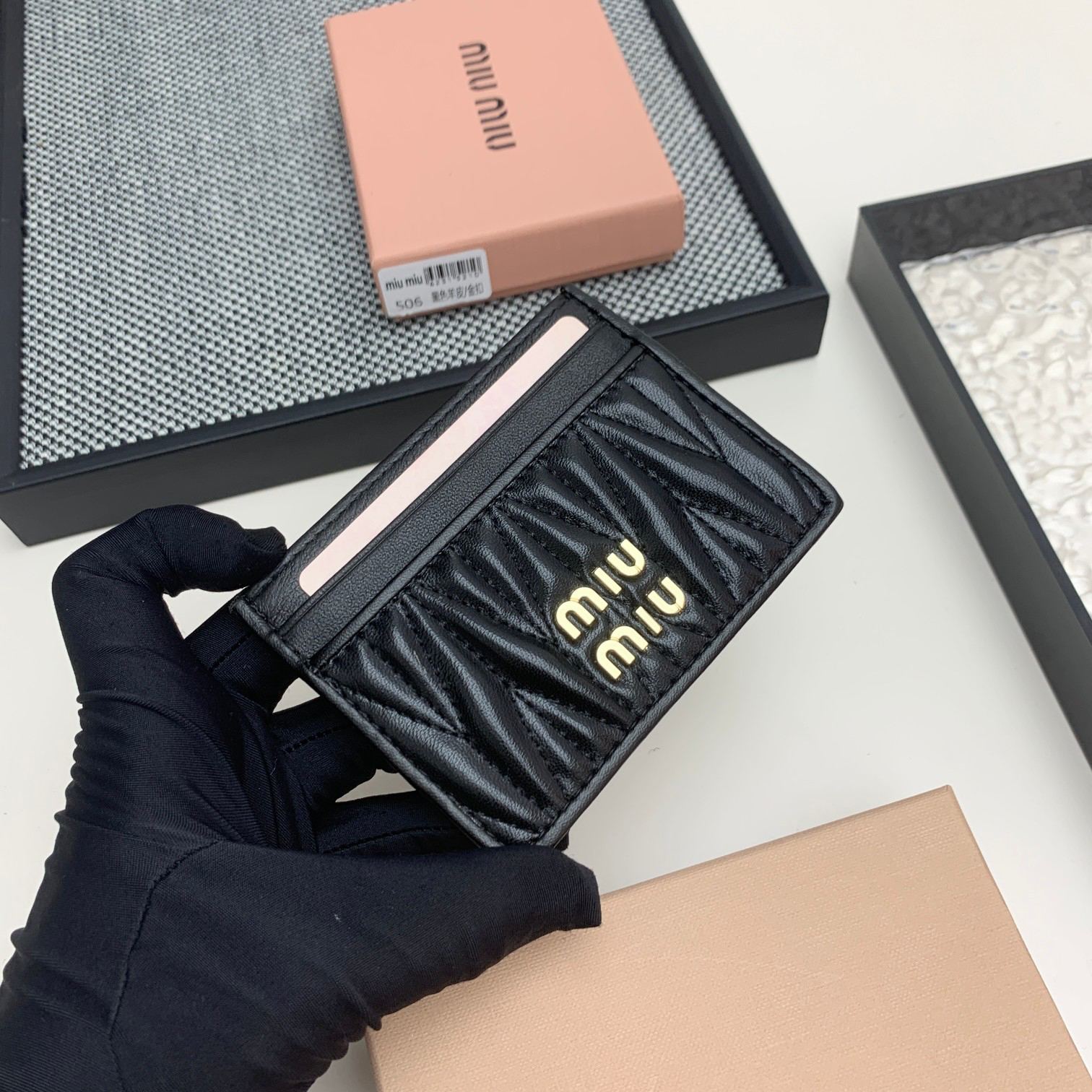 Miu Miu Lambskin Wallet Card Holder - Image 3