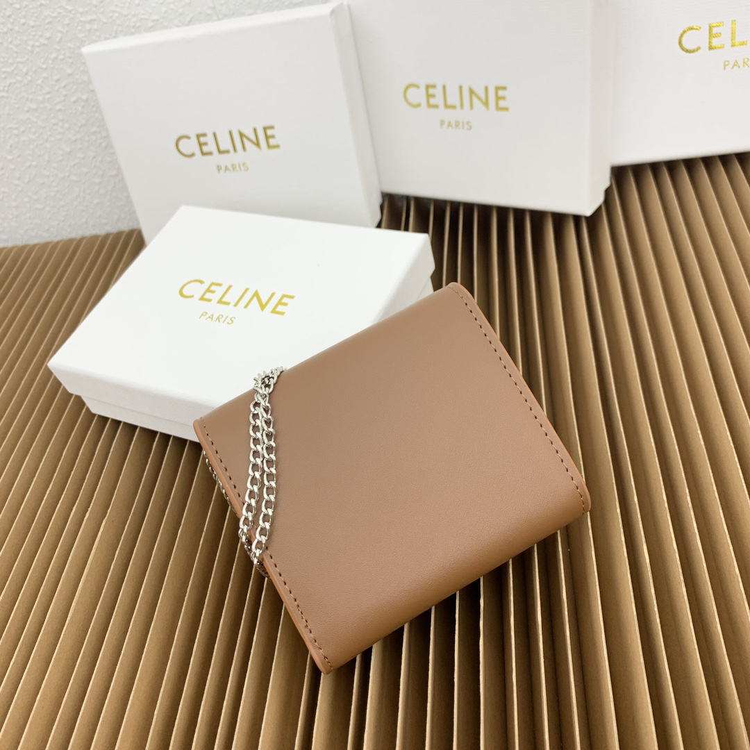 CELINE Small Shiny Lambskin Flap Wallet - Image 3