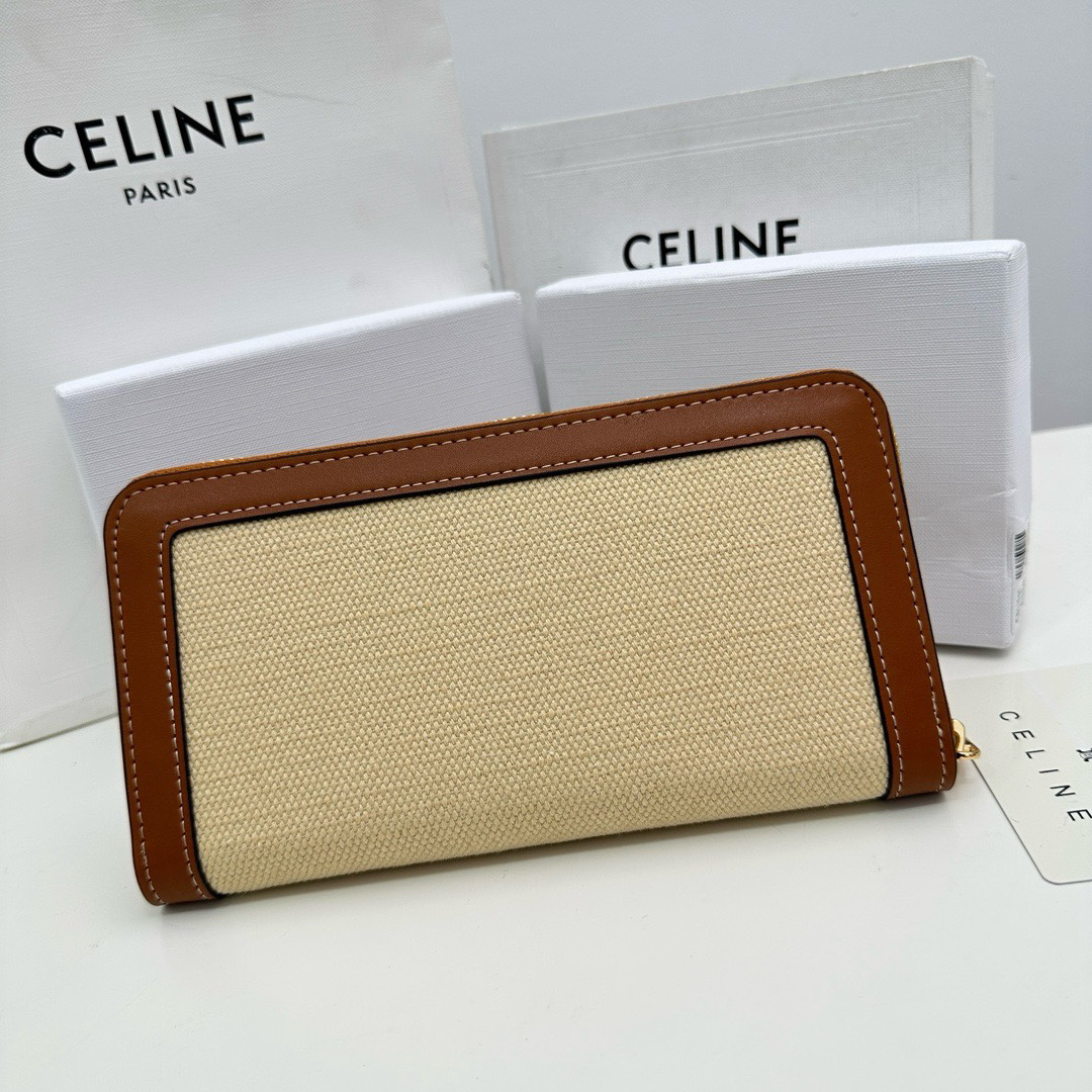 Celine Triomphe Cuir Large-Zip Wallet - Image 3