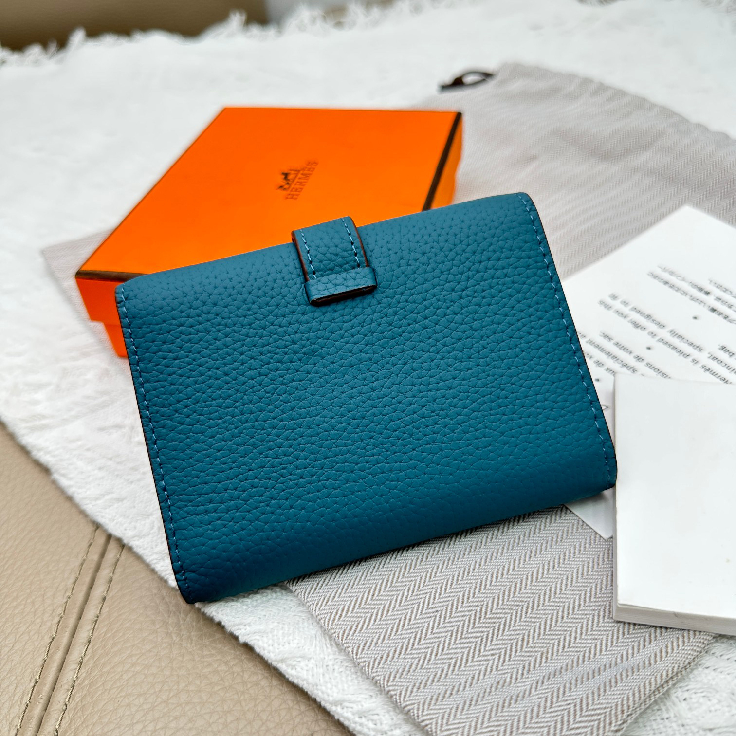 Hermes Togo Leather Trifold Wallet - Image 3