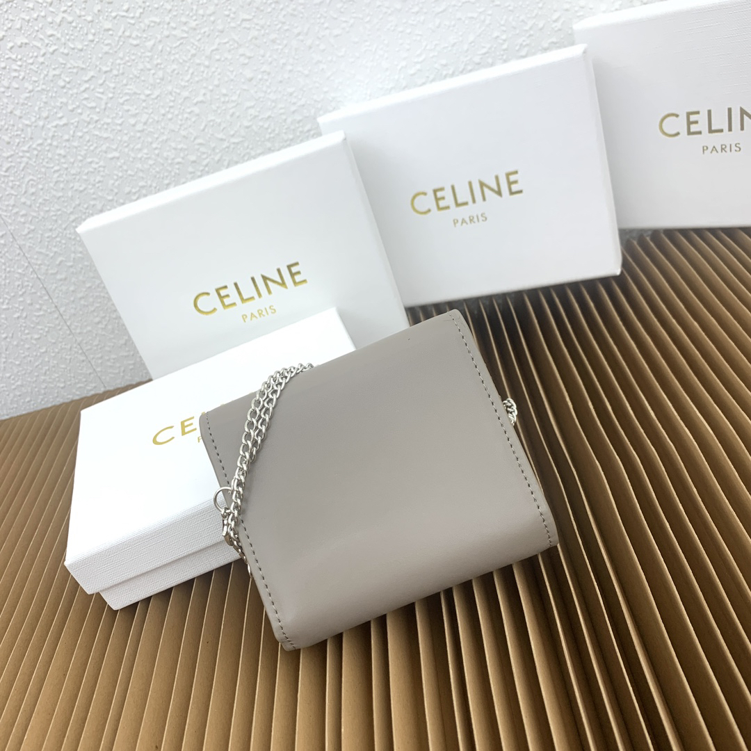 CELINE Small Triomphe Leather Flap Wallet - Image 3