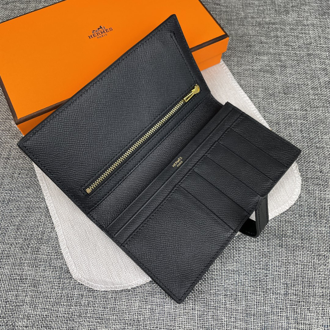 Hermes Women's Epsom Leather Vertical Zip Pocket Wallet - Image 3