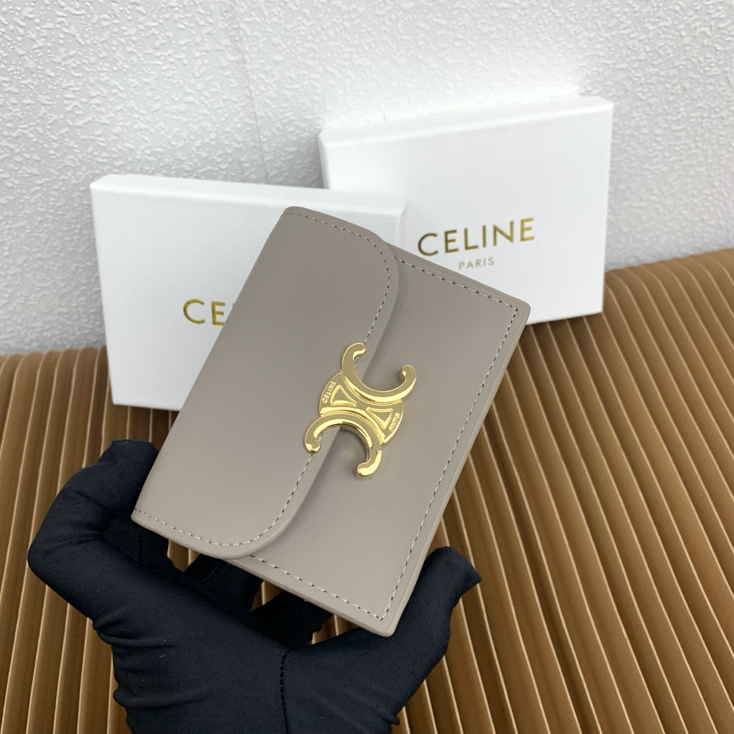 Celine Triomphe Leather Business Card Holder - Image 3