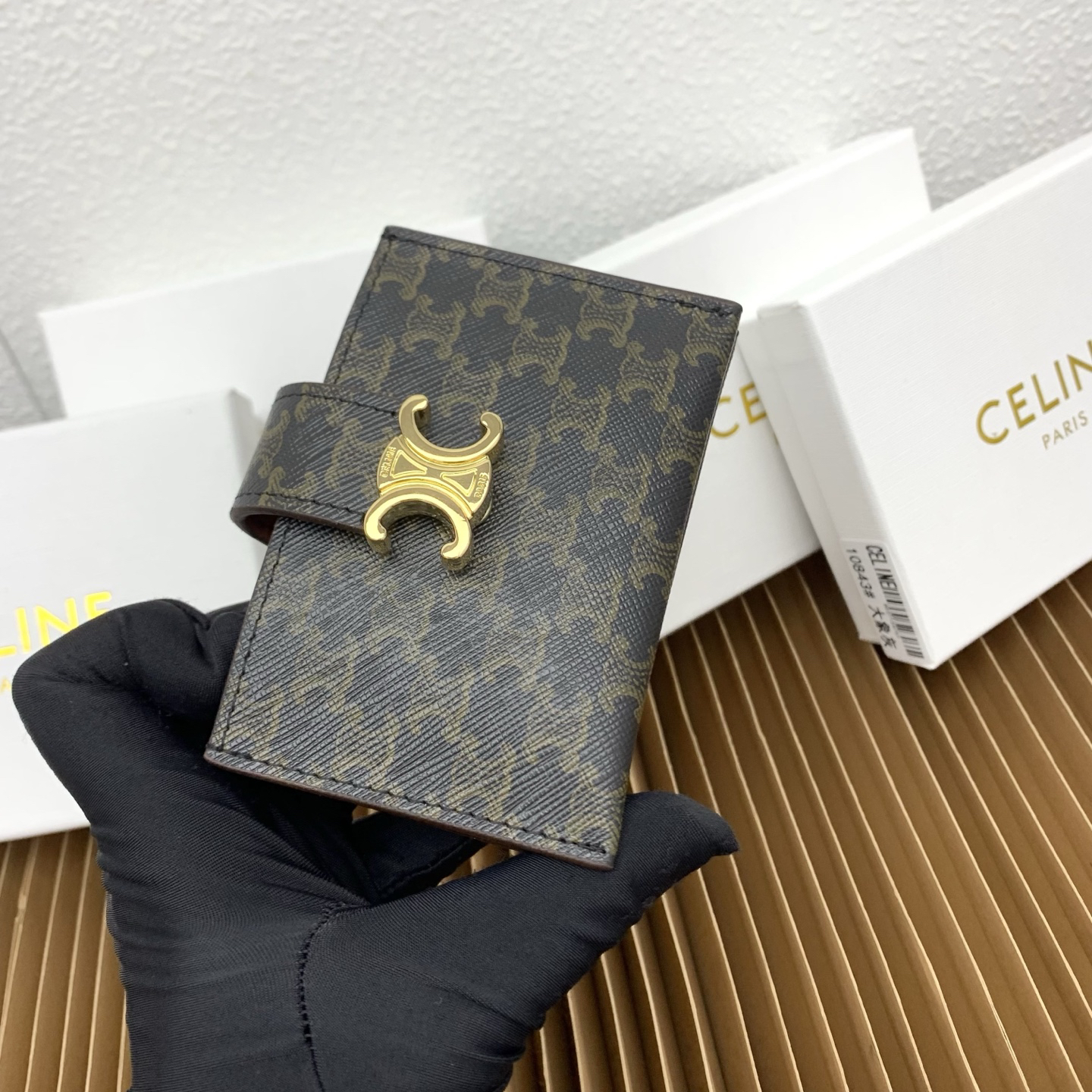 Celine ACCORDEON Triomphe Leather Card Holder - Image 3
