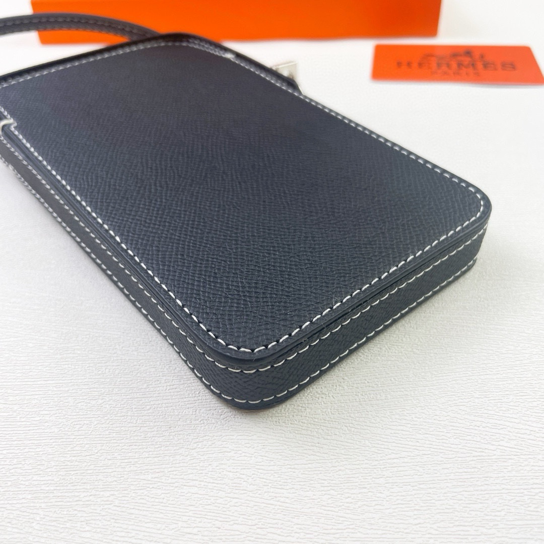 Hermès Hac a Box Tadelakt Calfskin Phone Case with Shoulder Strap - Image 3