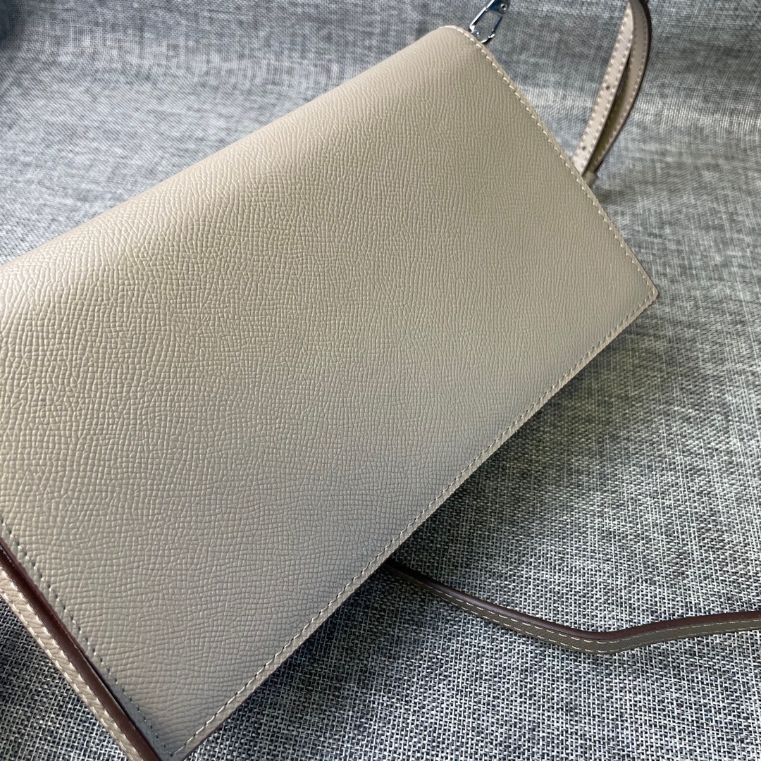 Hermes Kelly Pebbled Leather Shoulder Crossbody Bag - Image 3