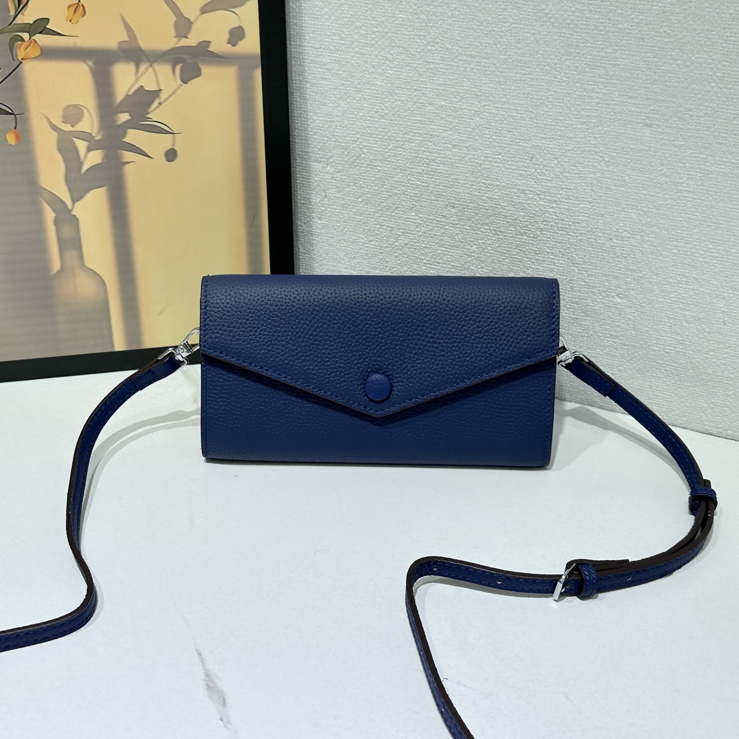 Hermès R.M.S Evercolor Togo Leather Crossbody Wallet Bag - Image 3