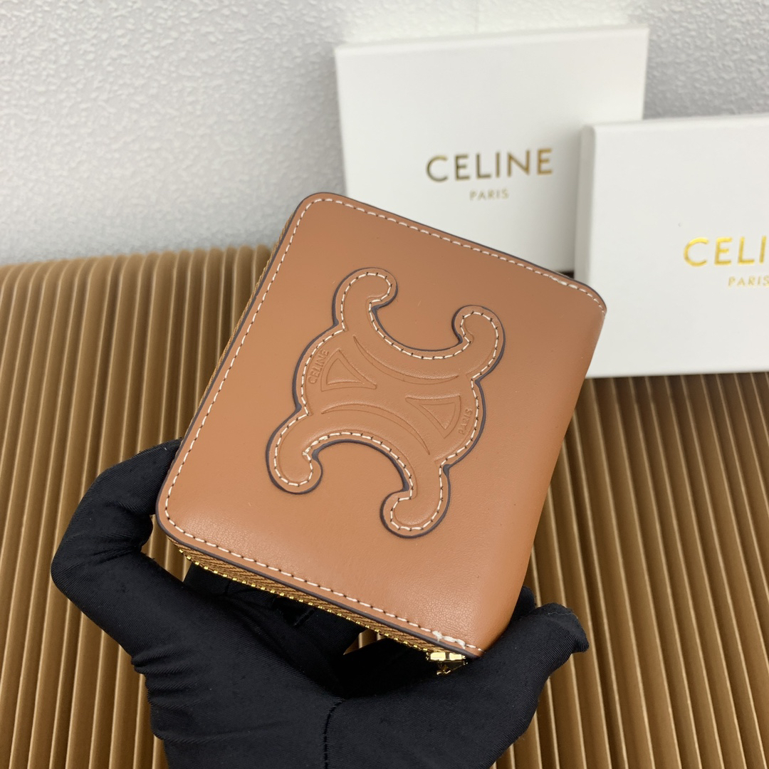Celine Triomphe Cuir Compact Zipper Wallet - Image 3