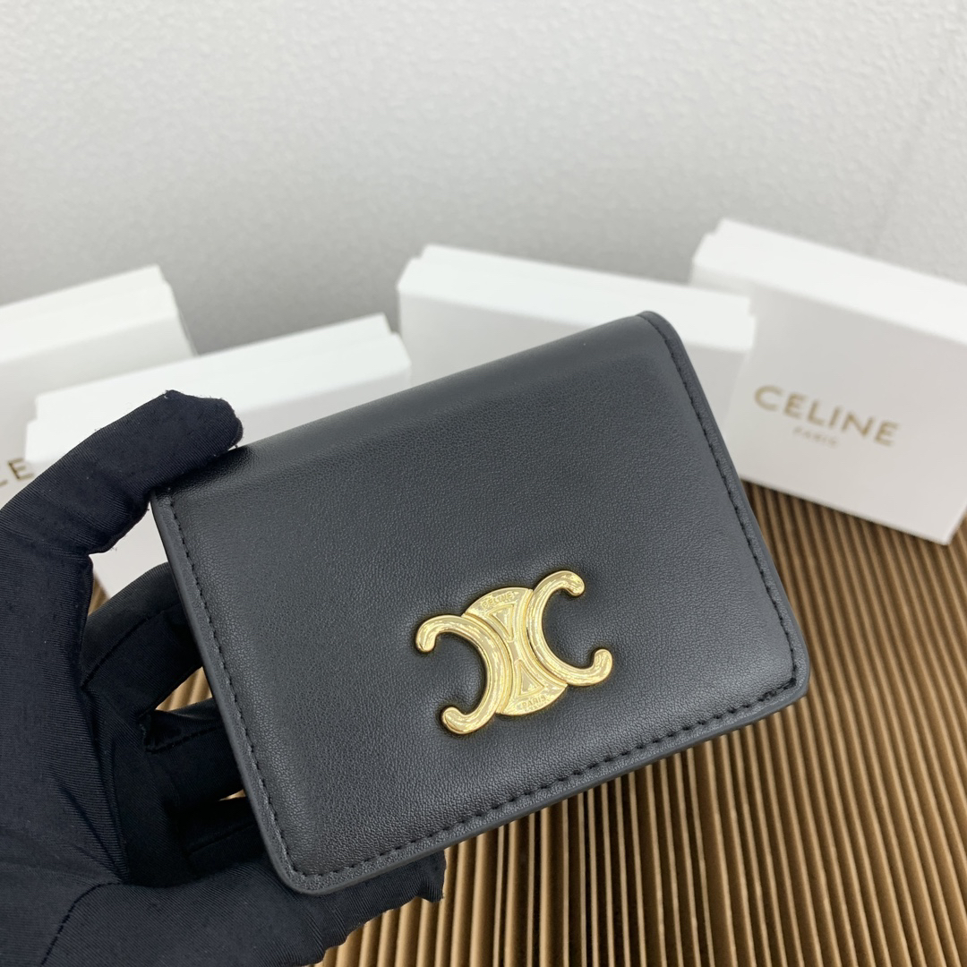 Celine Triomphe Leather Short Wallet - Image 3
