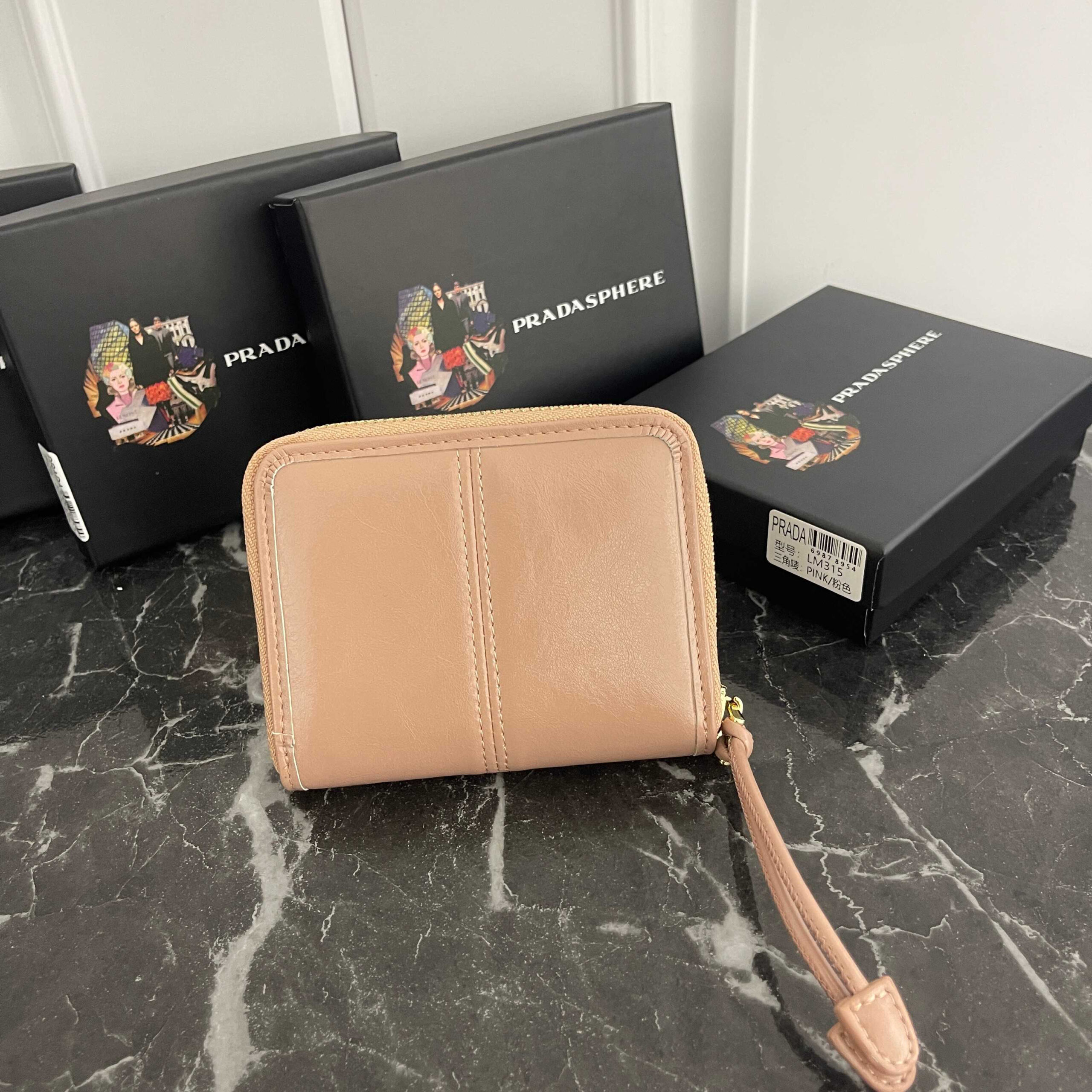 Prada Leather Logo Zip Coin Purse - Image 3