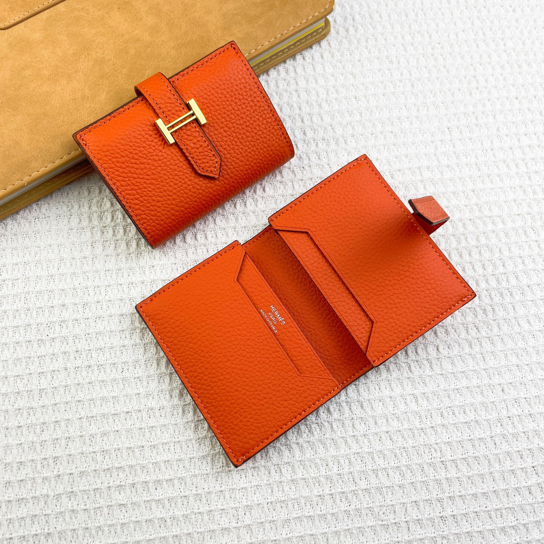 Hermes Litchi-Grain Leather Business Card Holder - Image 3