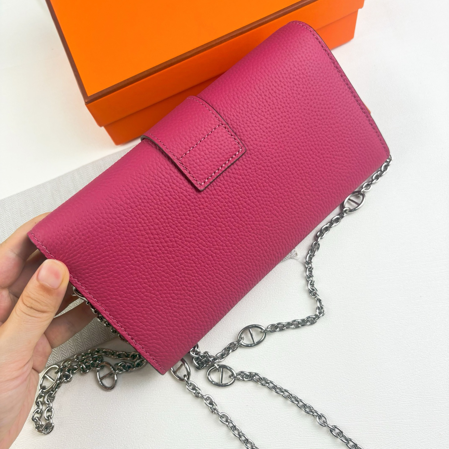 Hermès Long Wallet with Detachable Chain Strap - Image 3