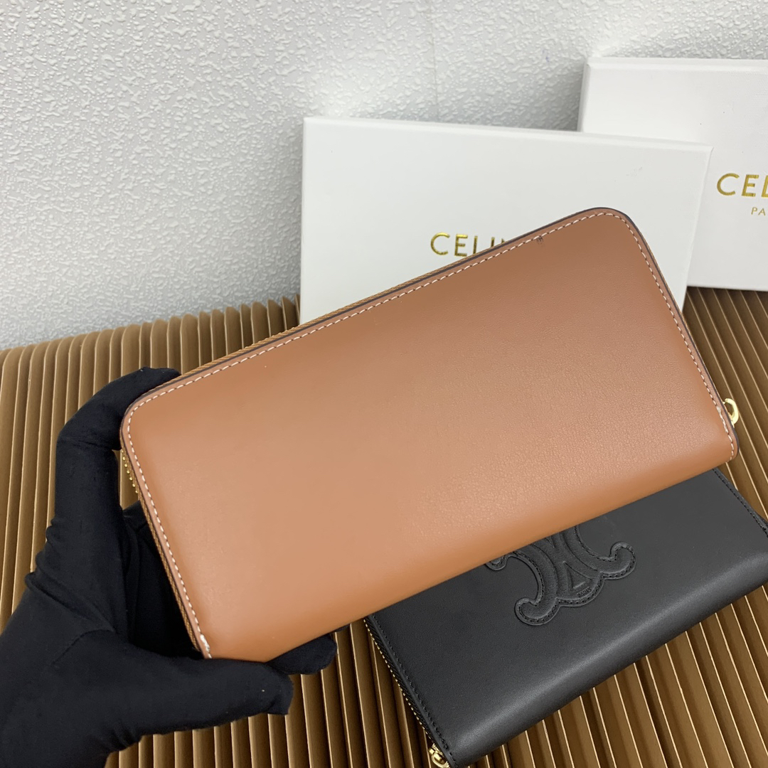 Triomphe C Large Zip-Around Calfskin Wallet - Image 3
