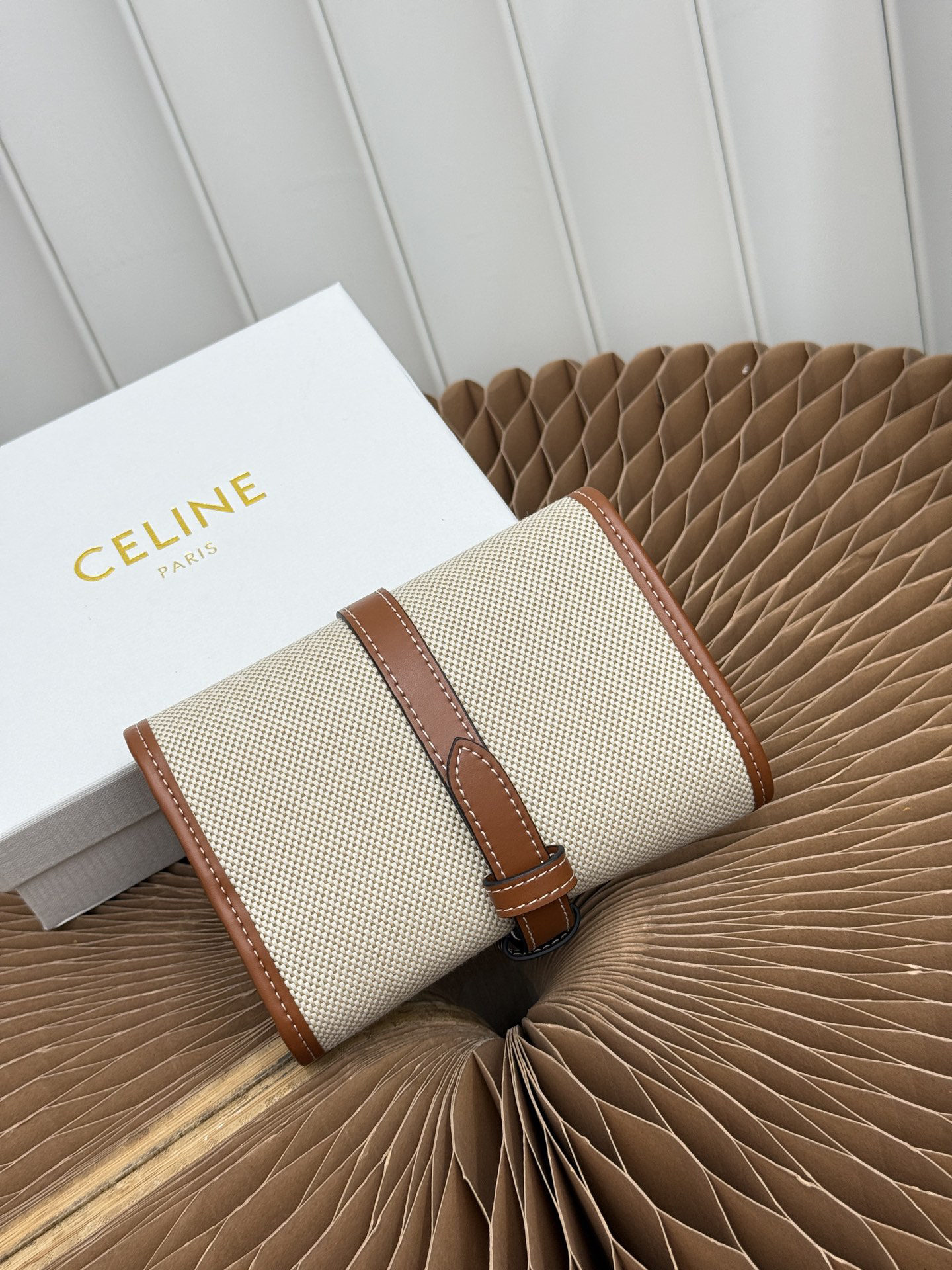 CELINE Woven and Cow Leather Jewelry Pouch - Image 3
