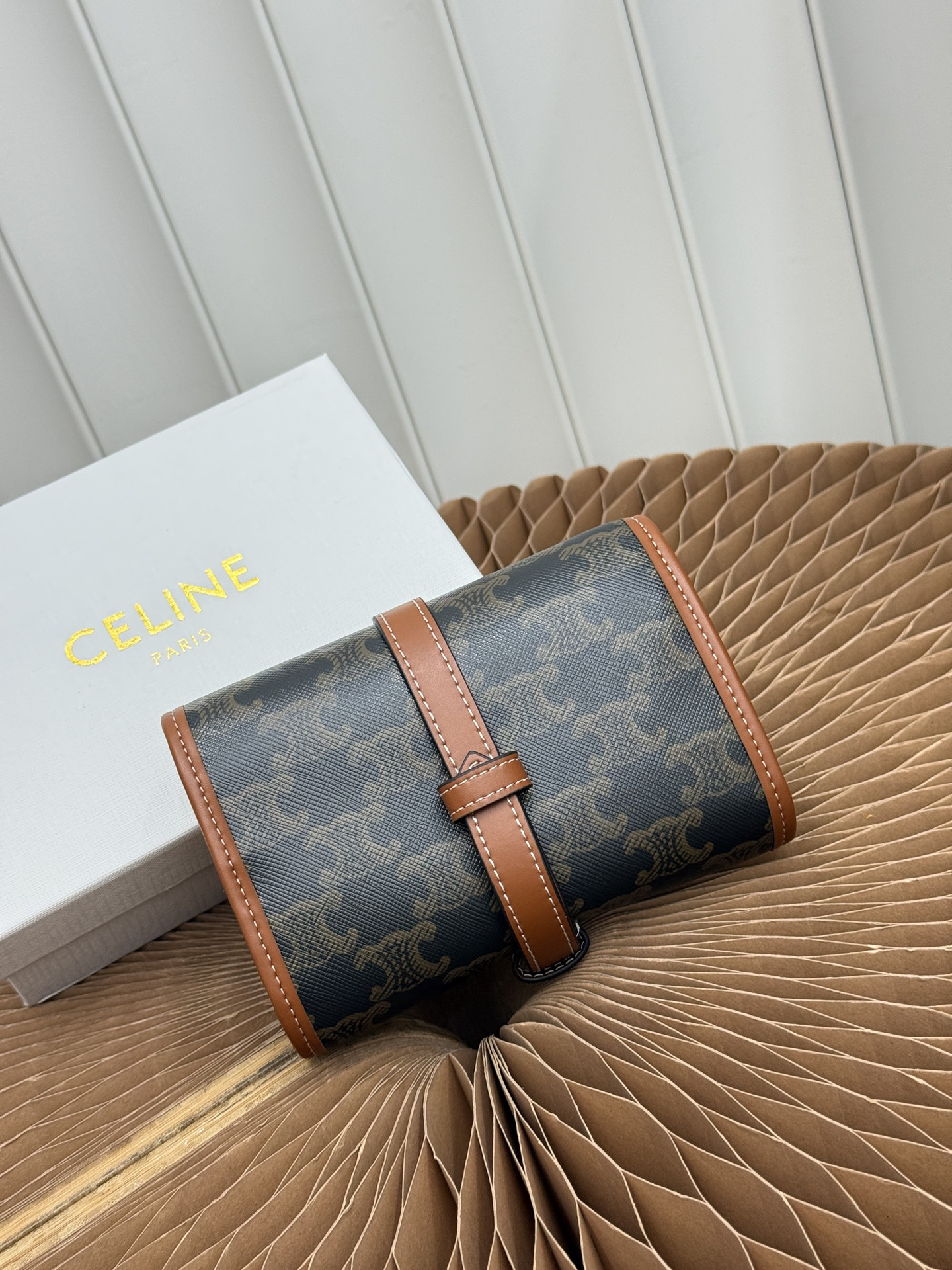 CELINE Textile and Cow Leather Jewelry Pouch - Image 3